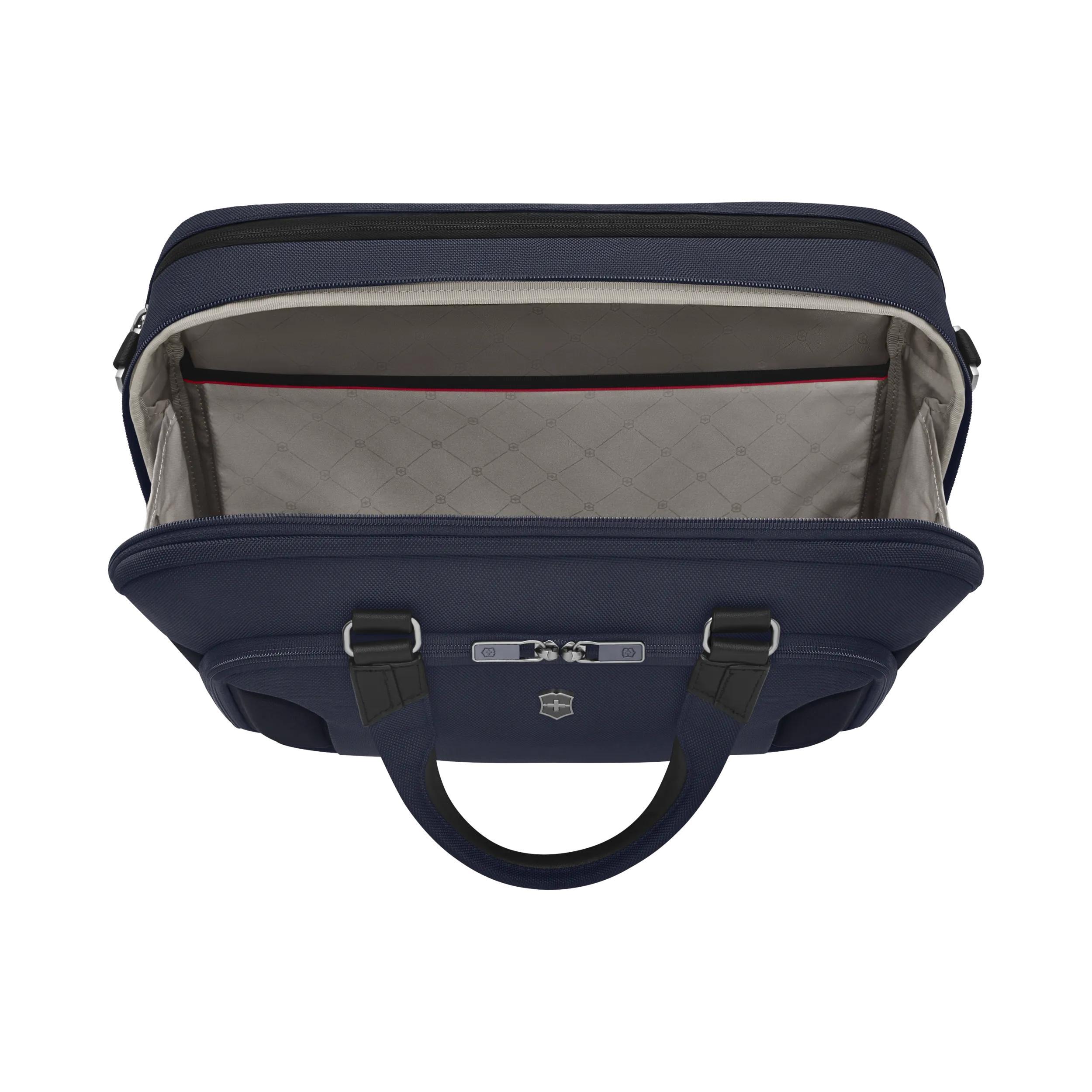 Victorinox Werks Traveler 7.0 Deluxe Briefcase in Navy Blue — interior view