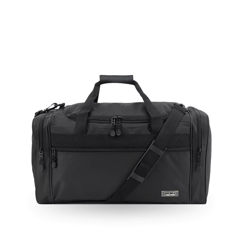 J World Copper Sport Duffel Bags in Black 18" — front view # color_Black