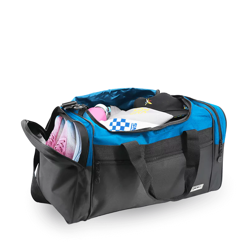 J World Copper Sport Duffel Bags in Blue/Black 21" — interior view # color_Blue/Black