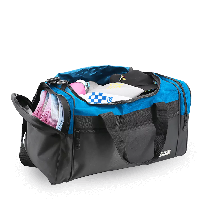 J World Copper Sport Duffel Bags in Blue/Black 24" — interior view # color_Blue/Black