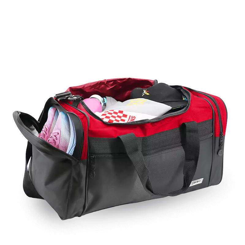 J World Copper Sport Duffel Bags in Red/Black 24" — interior view # color_Red/Black