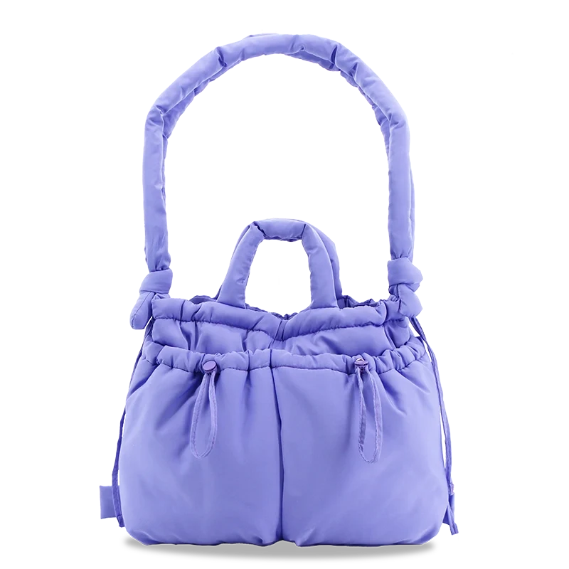 J World Puffy Tote in Purple — front view # color_Purple