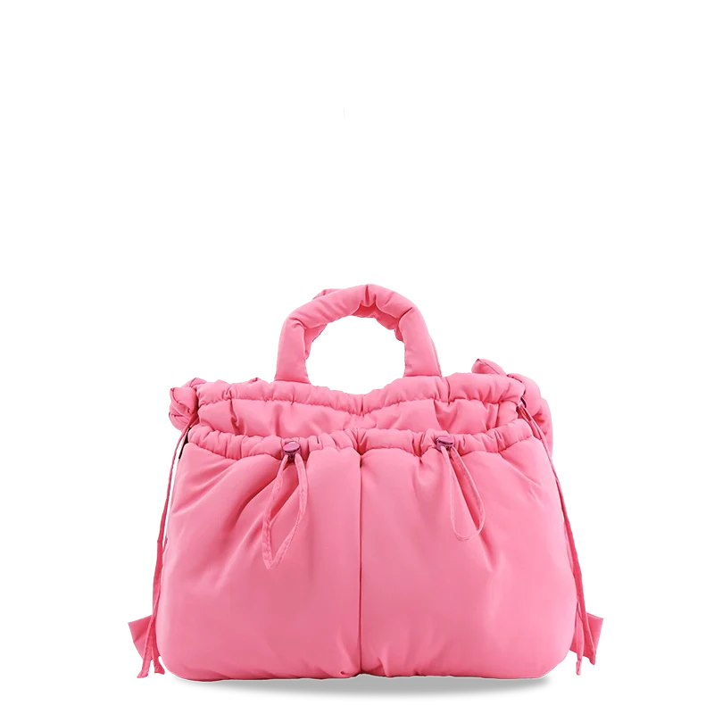 J World Puffy Tote in Pink — front view 2 # color_Pink