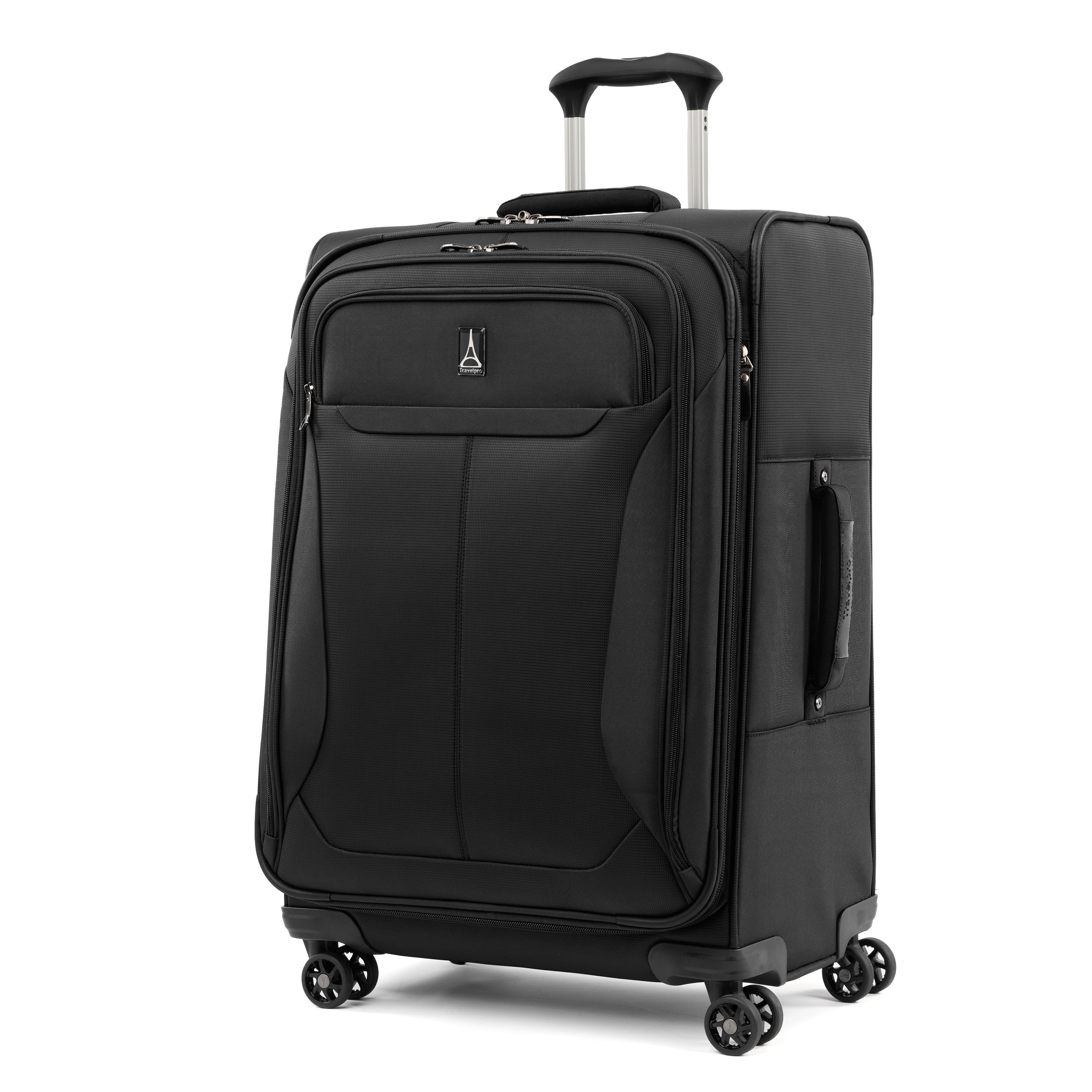 Travelpro Tourlite 25" Expandable Spinner in Black — front view