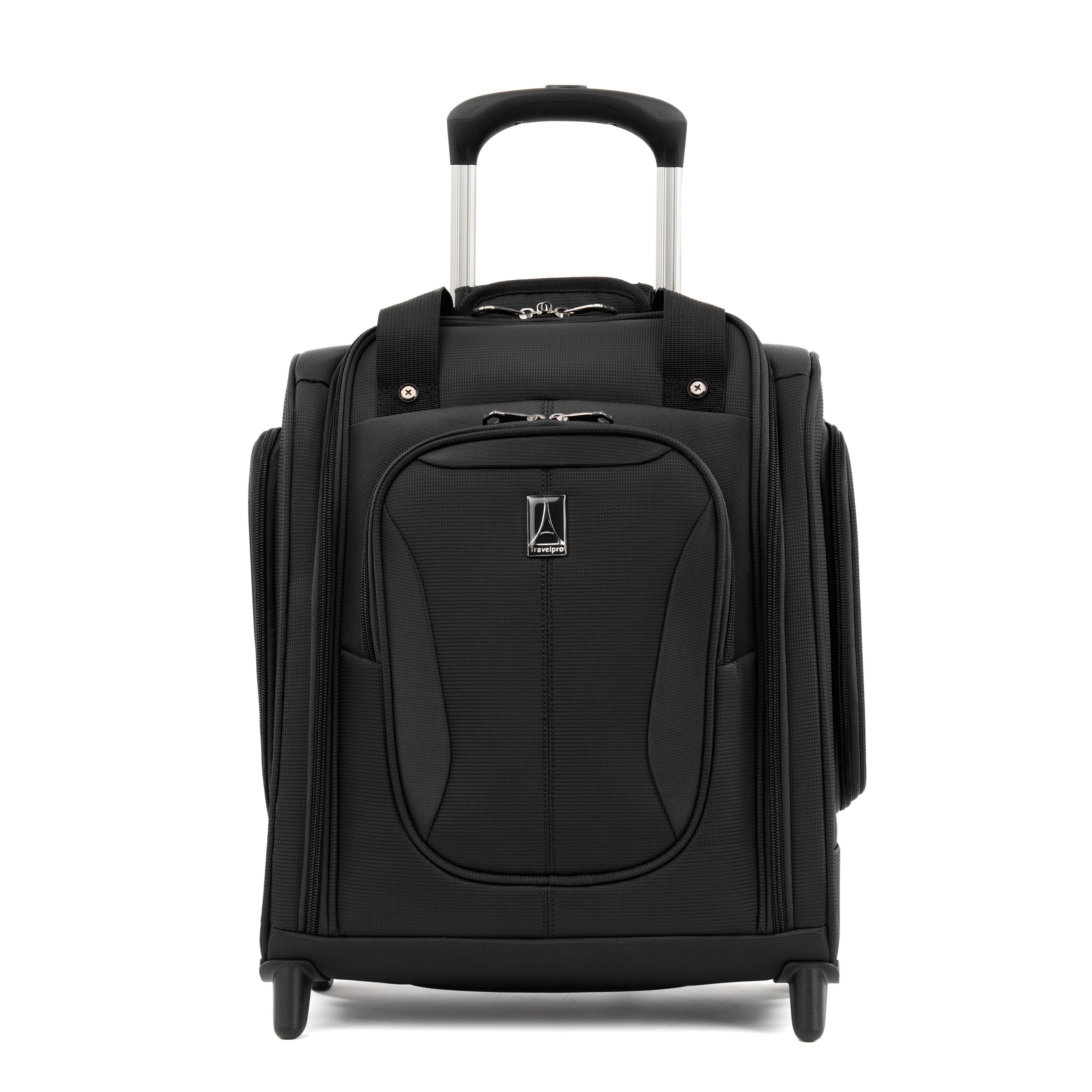 Travelpro Tourlite Carry-On Rolling Underseat Bag in Black — front view