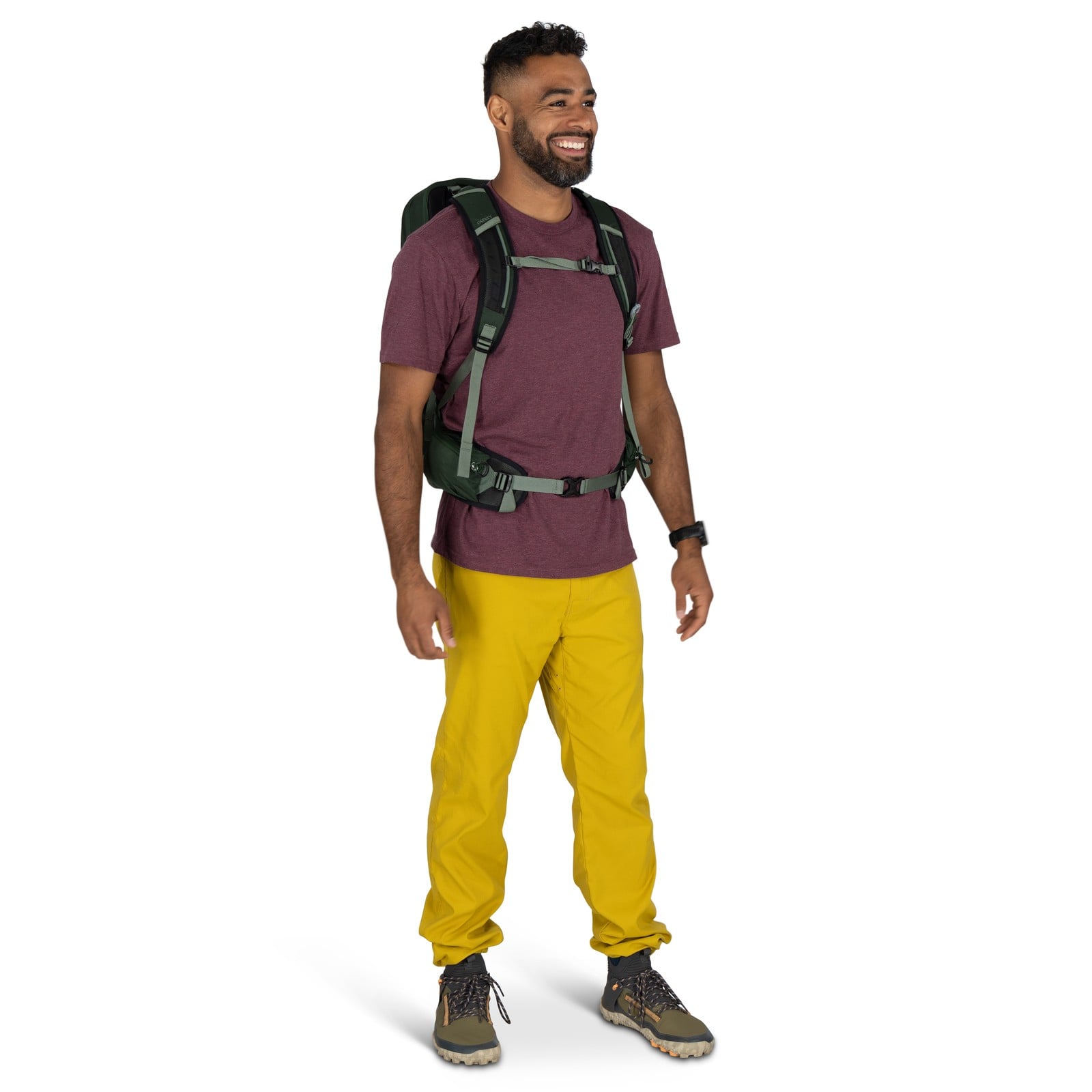 Osprey Talon 22 Hiking Backpack 22L in Green Canopy/Pine Leaf — lifestyle