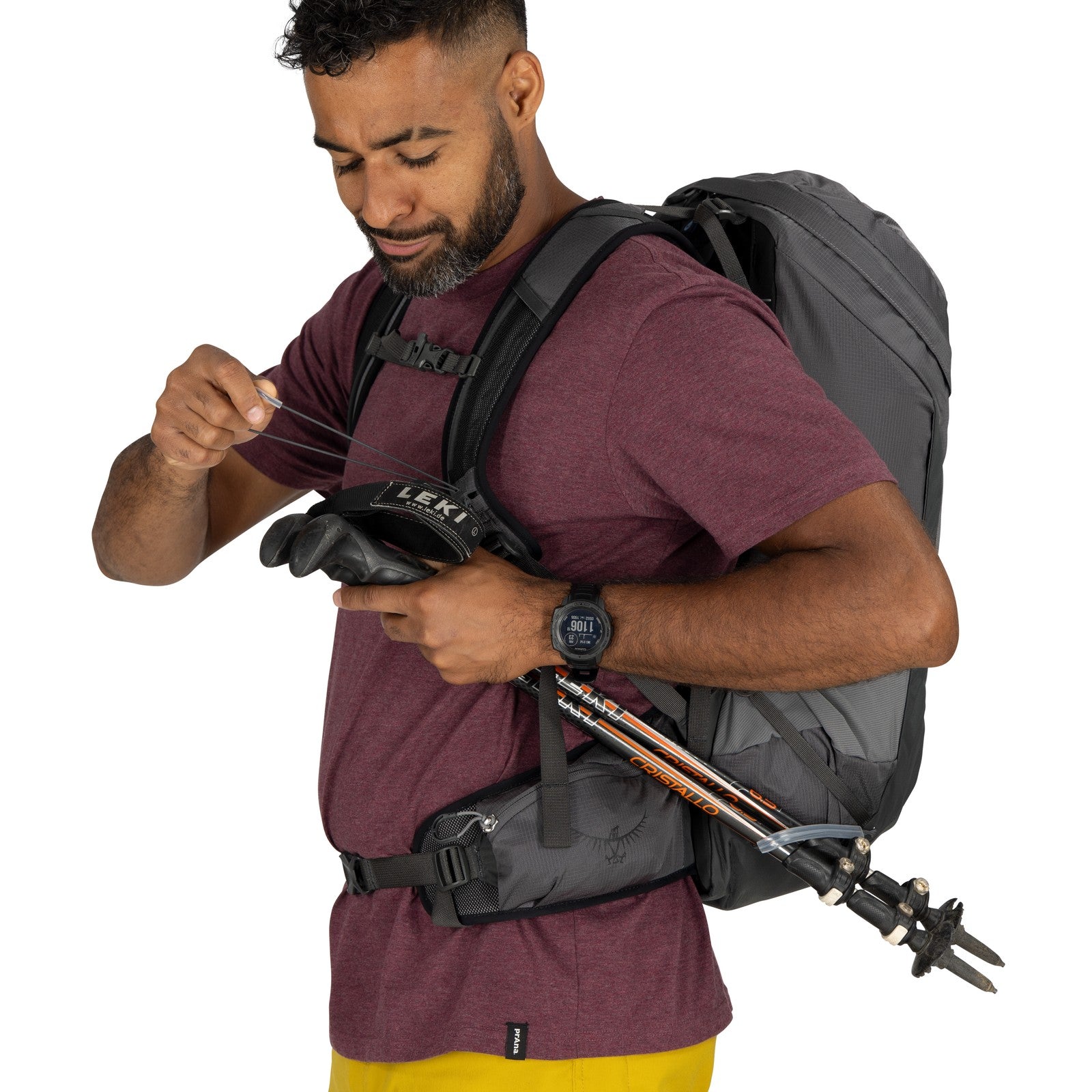 Osprey Talon 26 Hiking Backpack 26L in Phantom Grey/Dark Charcoal — detail view
