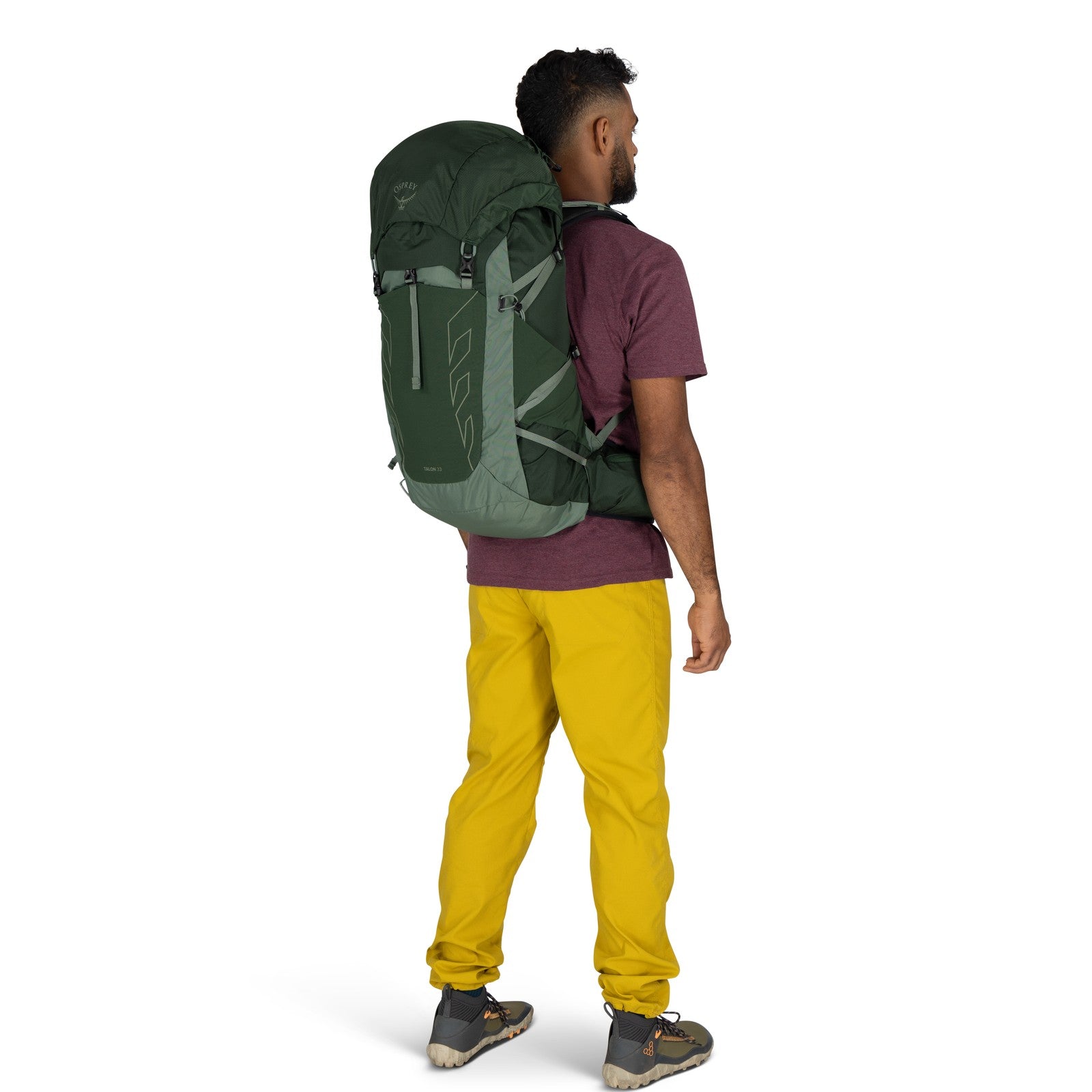 Osprey Talon 33 Hiking Backpack 33L in Green Canopy/Pine Leaf — lifestyle 2