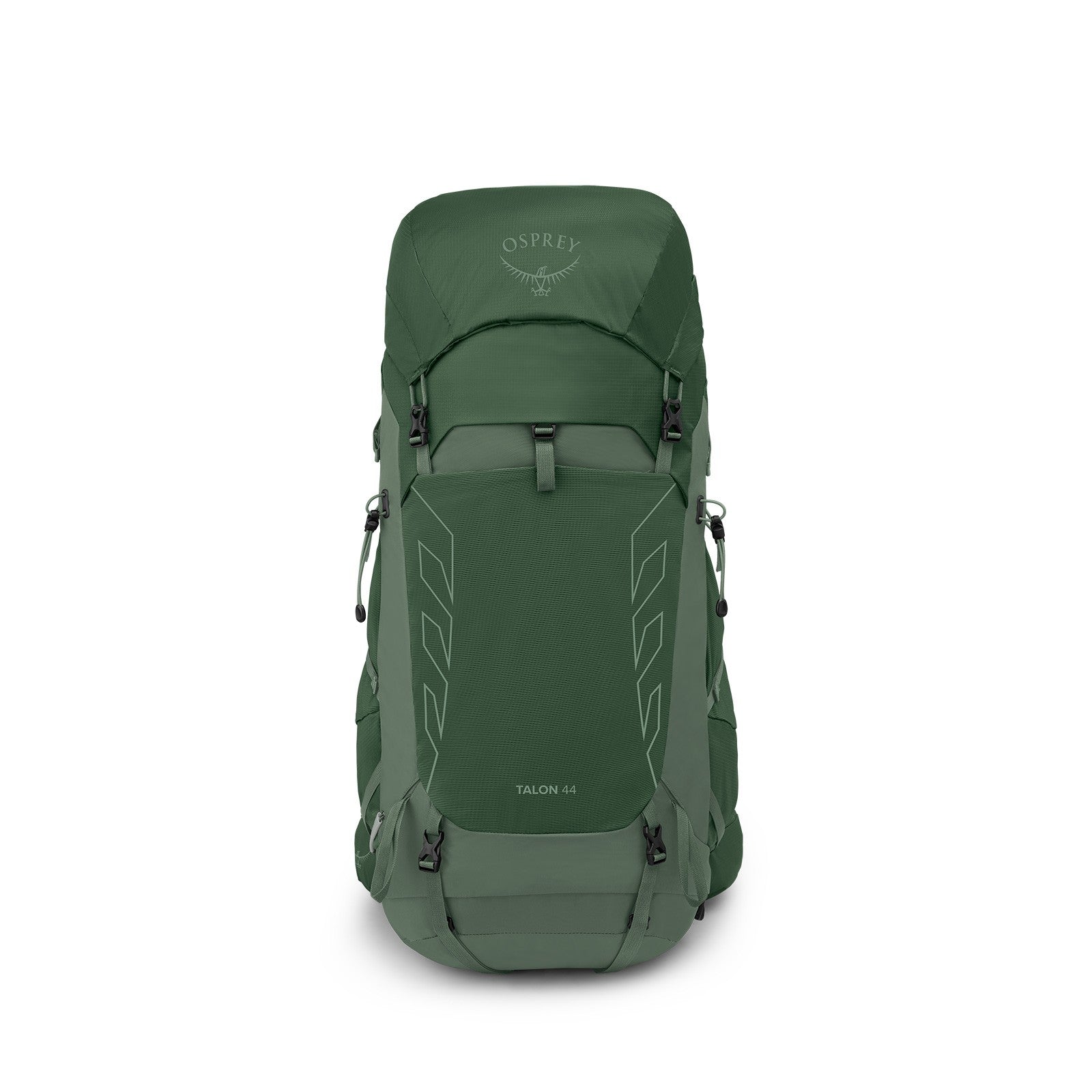 Osprey Talon 44 Hiking Backpack 44L in Green Canopy/Pine Leaf — front view