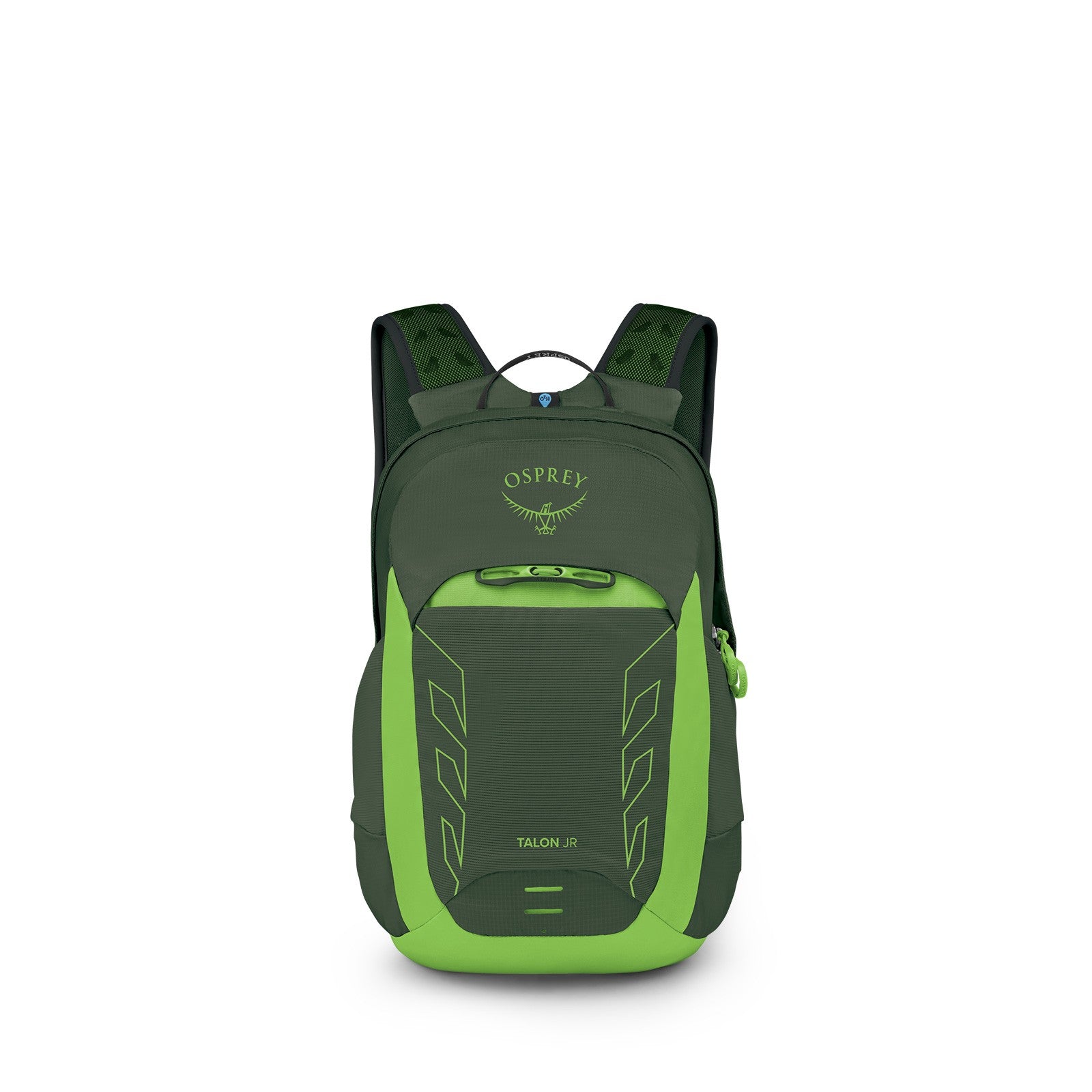 Osprey Talon Jr Kids Hiking Backpack 11L in Green Canopy — front view