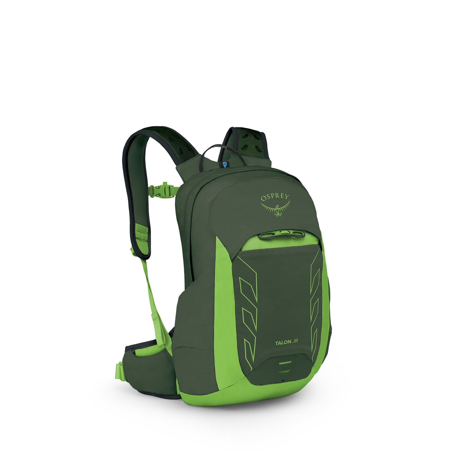 Osprey Talon Jr Kids Hiking Backpack 11L in Green Canopy — angle view 2