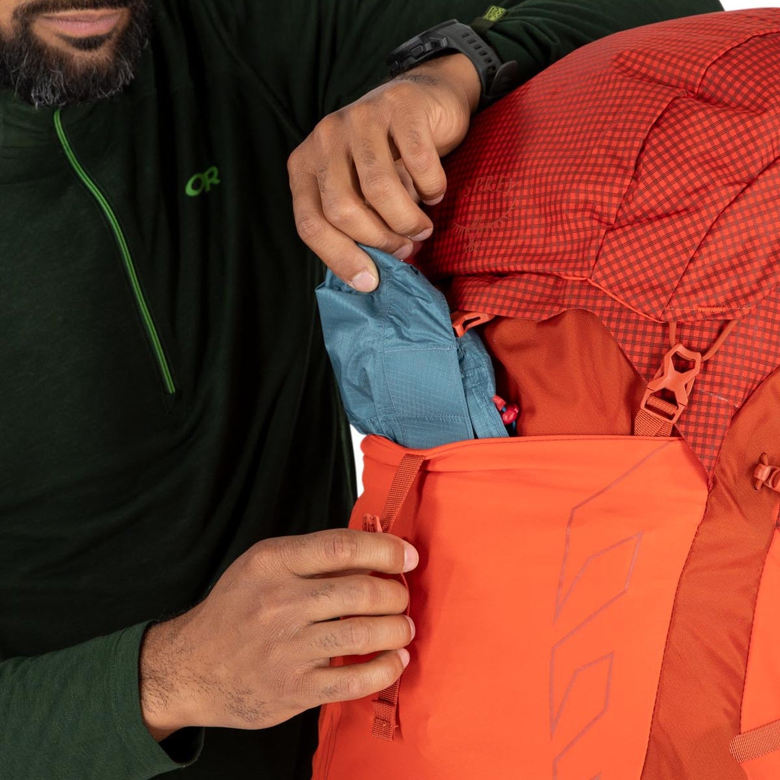 Osprey Talon Pro 40 Hiking Backpack 40L in Mars Orange — detail view 3