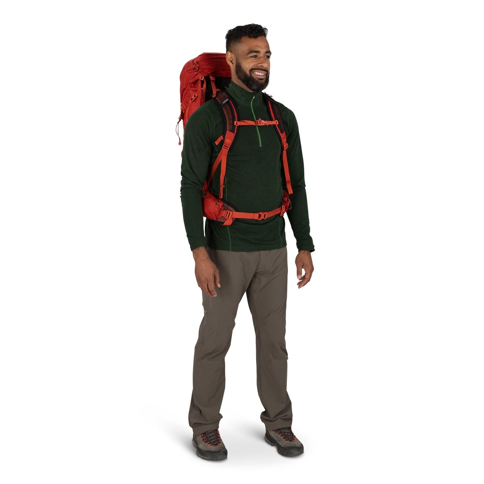 Osprey Talon Pro 40 Hiking Backpack 40L in Mars Orange — lifestyle