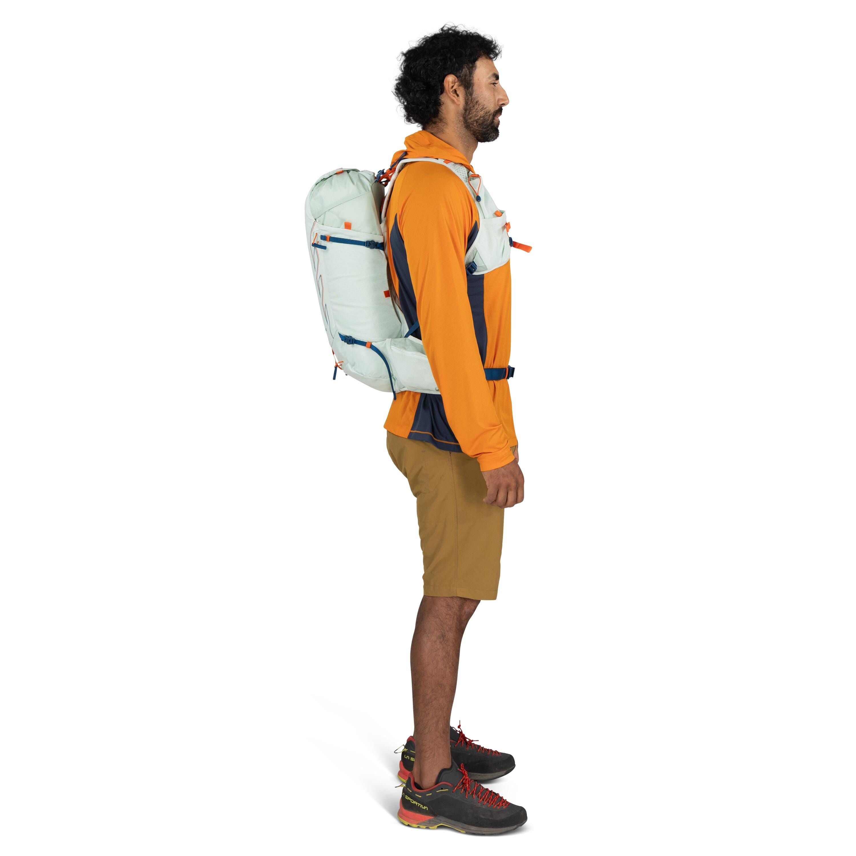 Osprey Talon Velocity 20 Hiking Backpack 20L in Frosty Mint — lifestyle 2