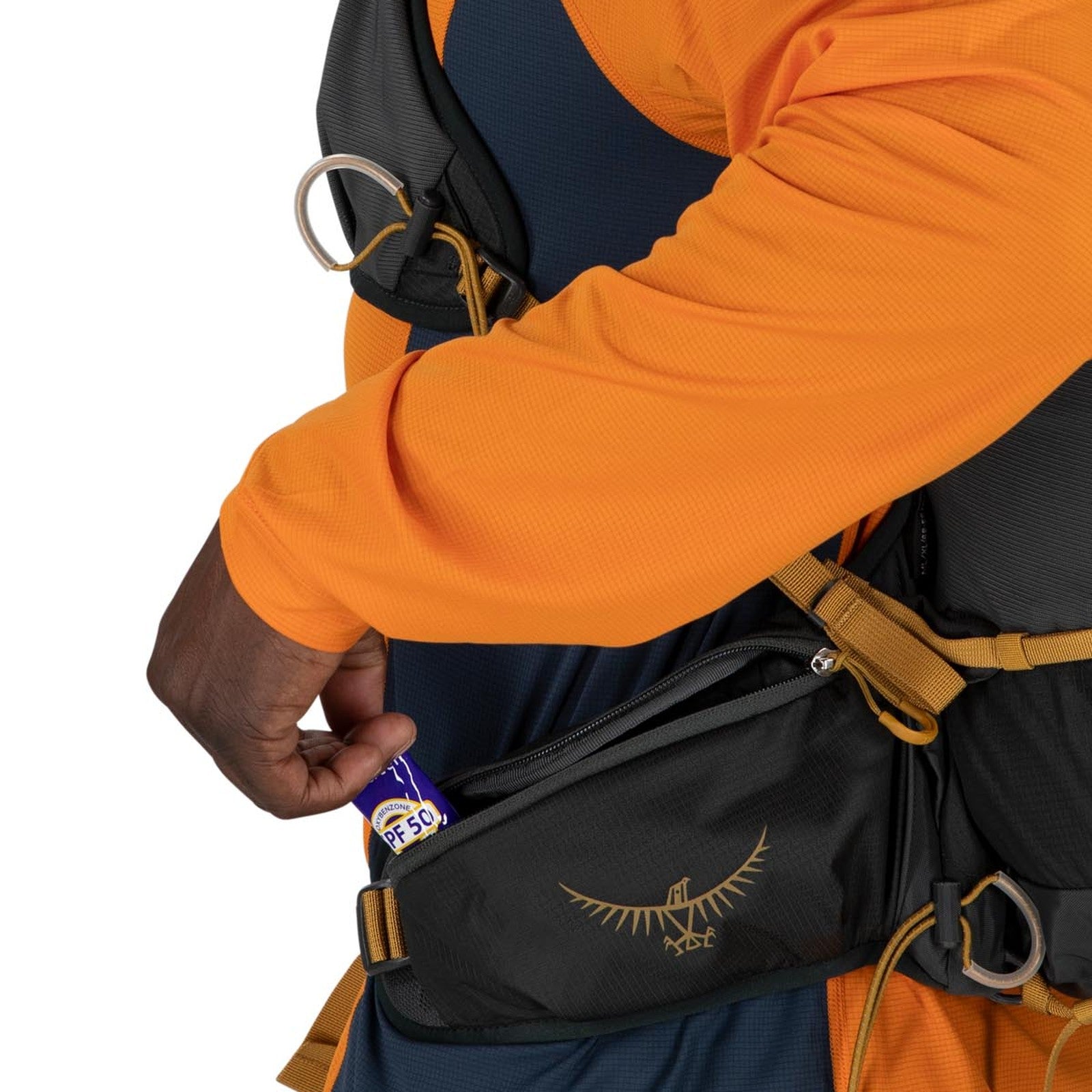 Osprey Talon Velocity 30 Hiking Backpack 30L in Dark Charcoal Tumbleweed Yellow — detail view 4