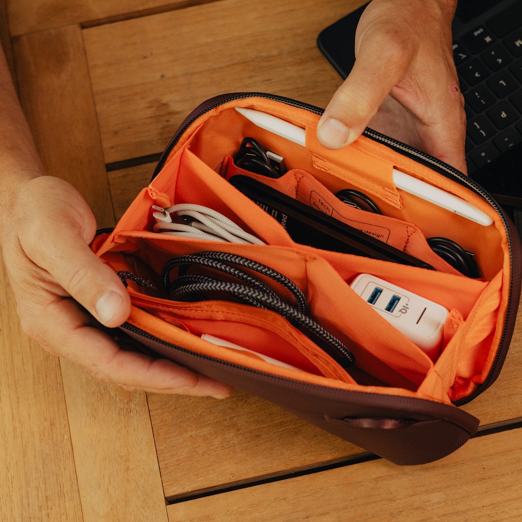 Peak Design Small Tech Pouch in Eclipse — lifestyle # color_Eclipse