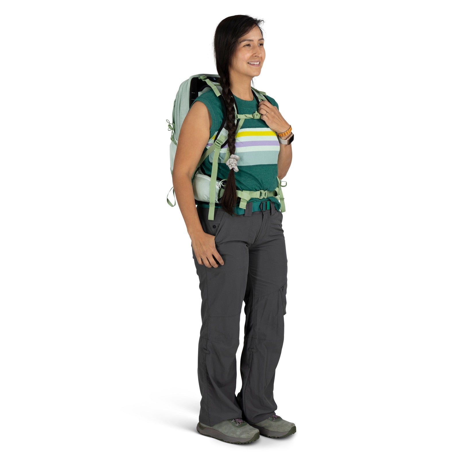 Osprey Tempest 11 Hiking Backpack 11L in Frosty Mint Green/Botanica — lifestyle