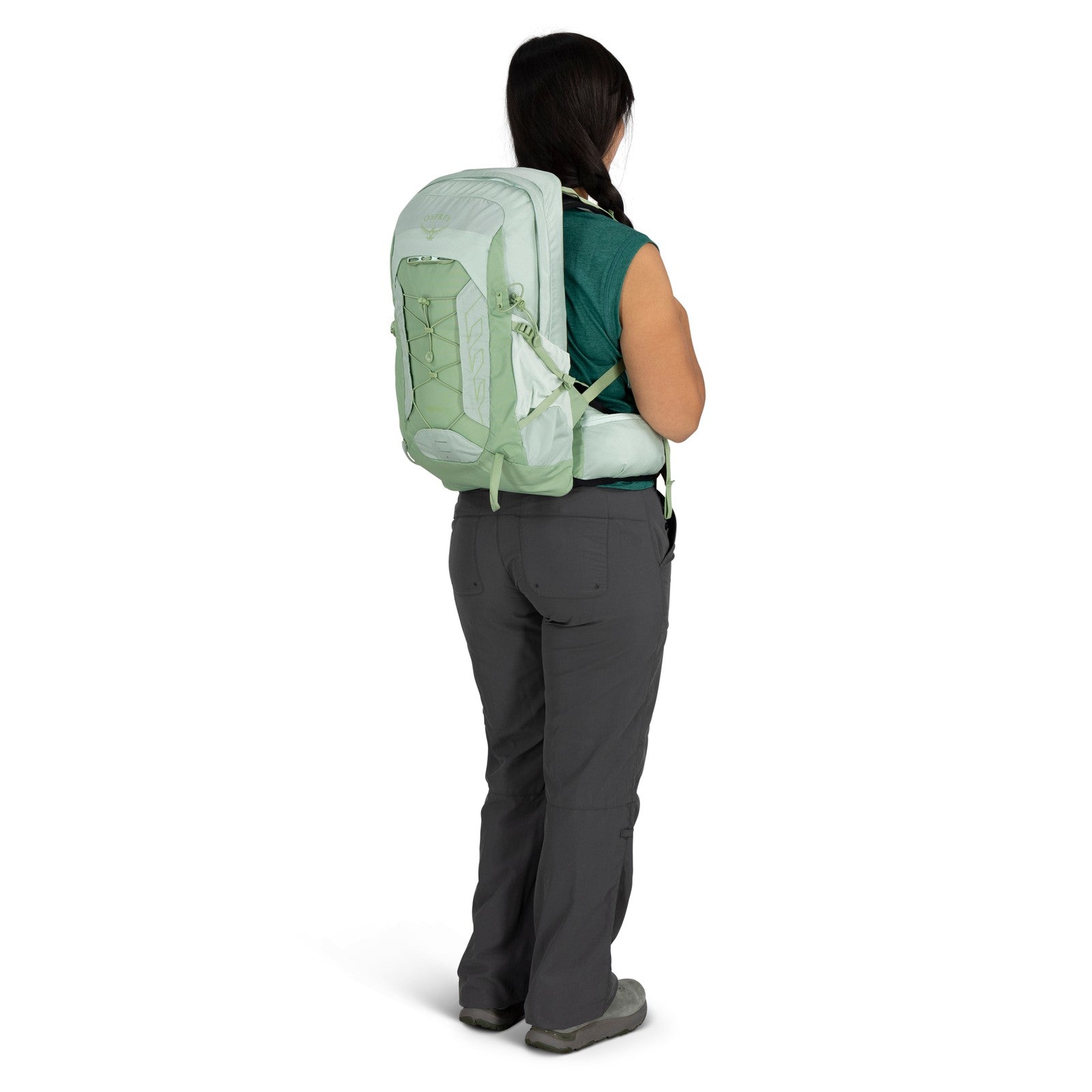 Osprey Tempest 11 Hiking Backpack 11L in Frosty Mint Green/Botanica — lifestyle 2
