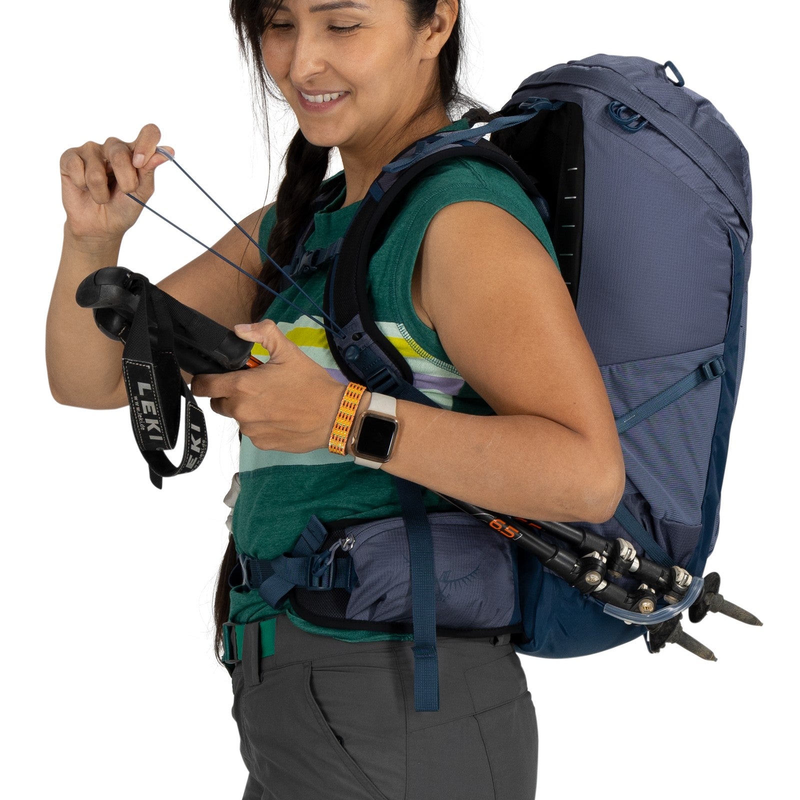 Osprey Tempest 26 Hiking Backpack 26L in Anchor Blue/Atlas — detail view