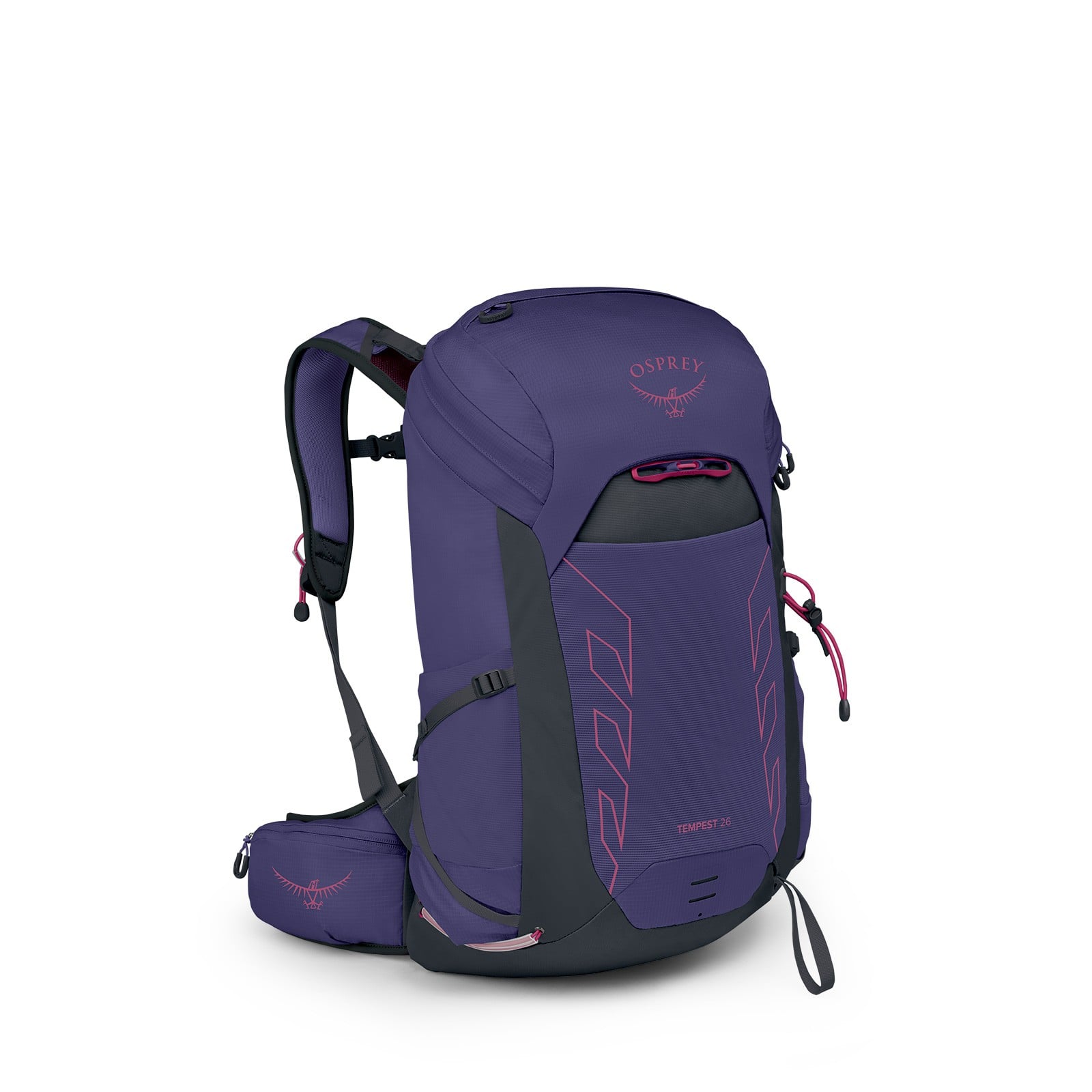Osprey Tempest 26 Hiking Backpack 26L in Deep Fig/Hotspot Pink — angle view 2
