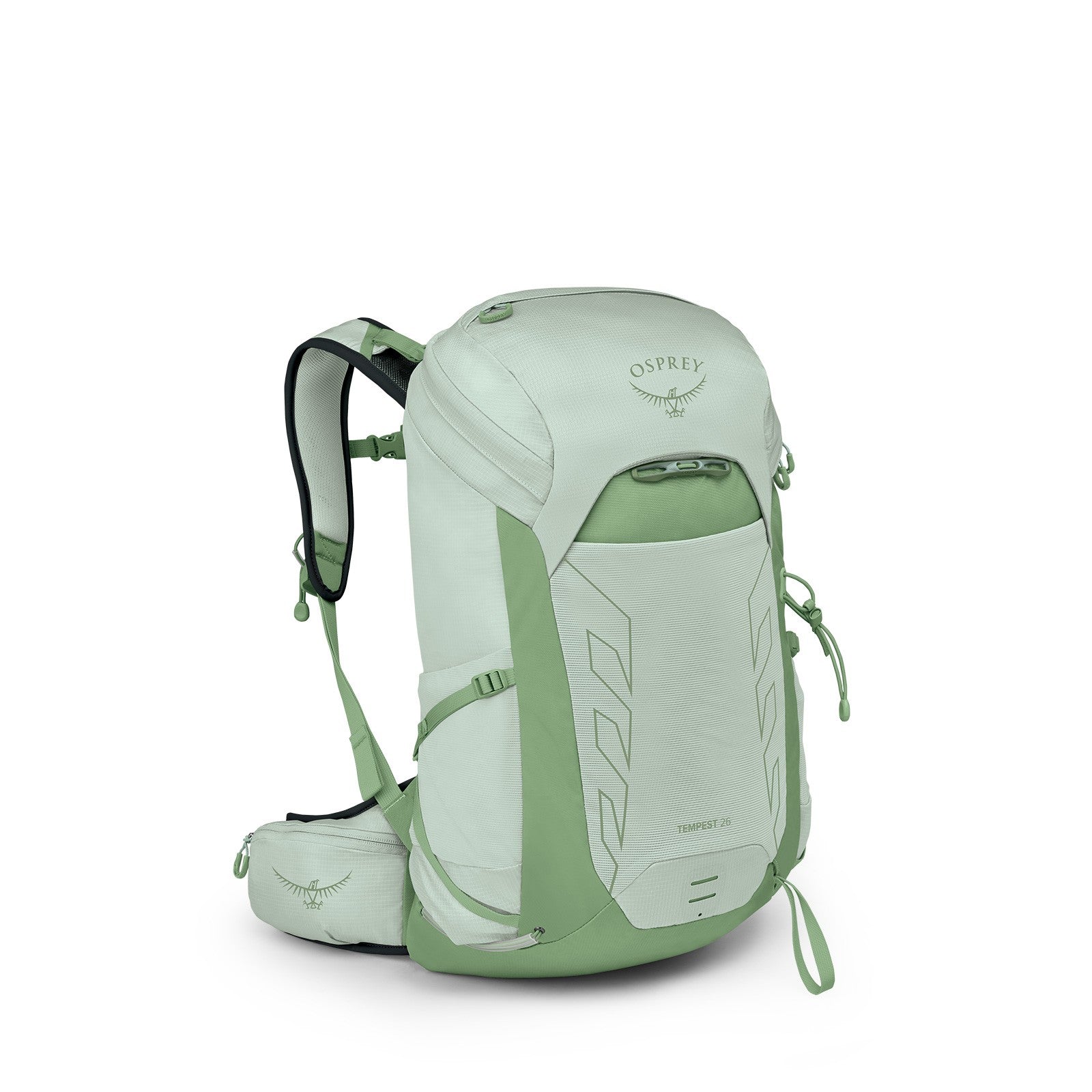 Osprey Tempest 26 Hiking Backpack 26L in Frosty Mint Green/Botanica — angle view 2