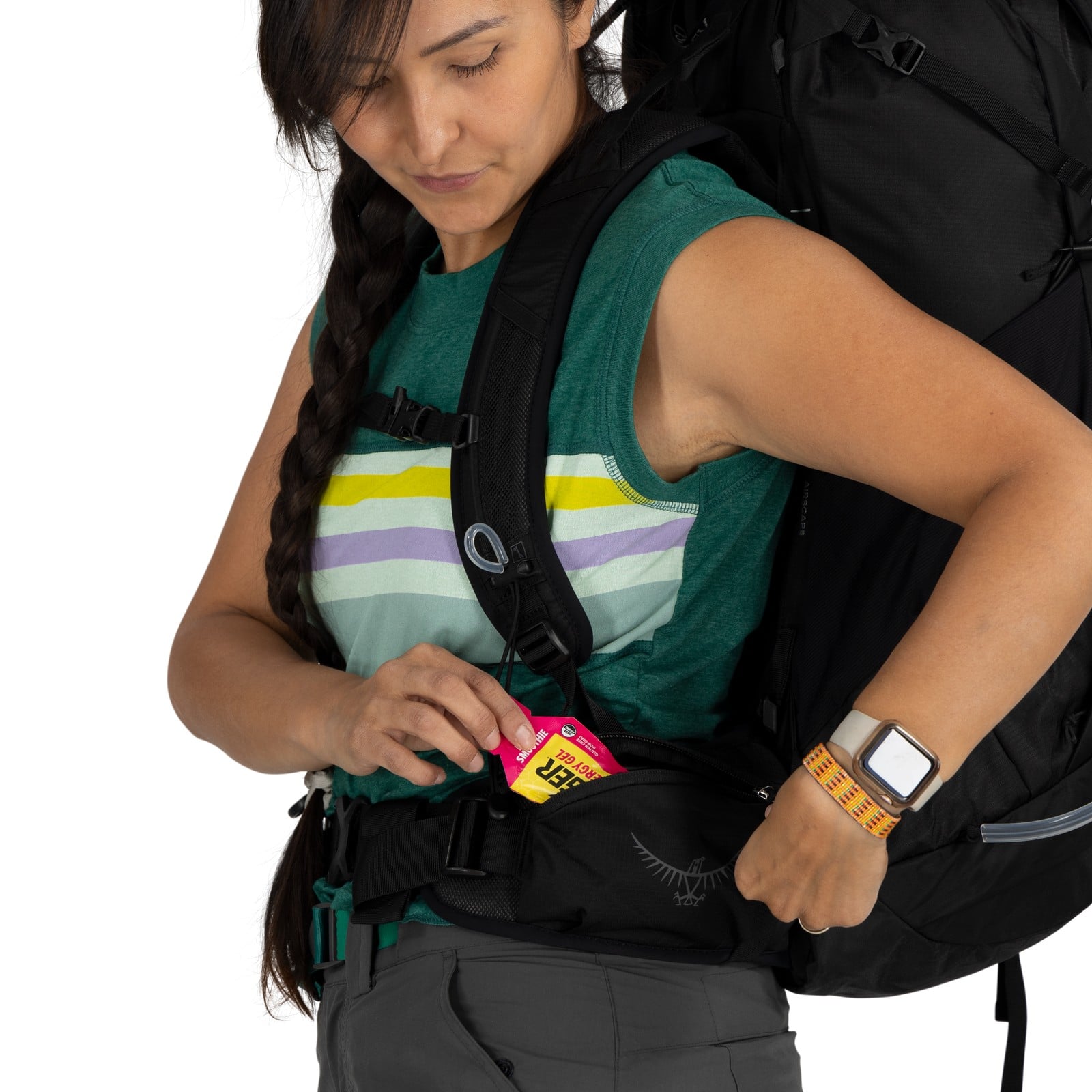 Osprey Tempest 44 Women's Hiking Backpack 44L in Black/Coal Grey — detail view 2