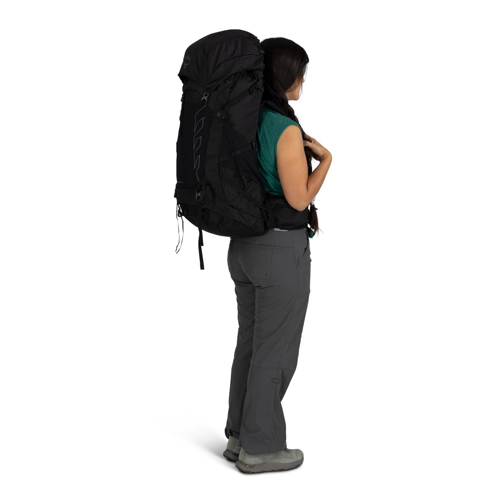 Osprey Tempest 44 Women's Hiking Backpack 44L in Black/Coal Grey — lifestyle 2