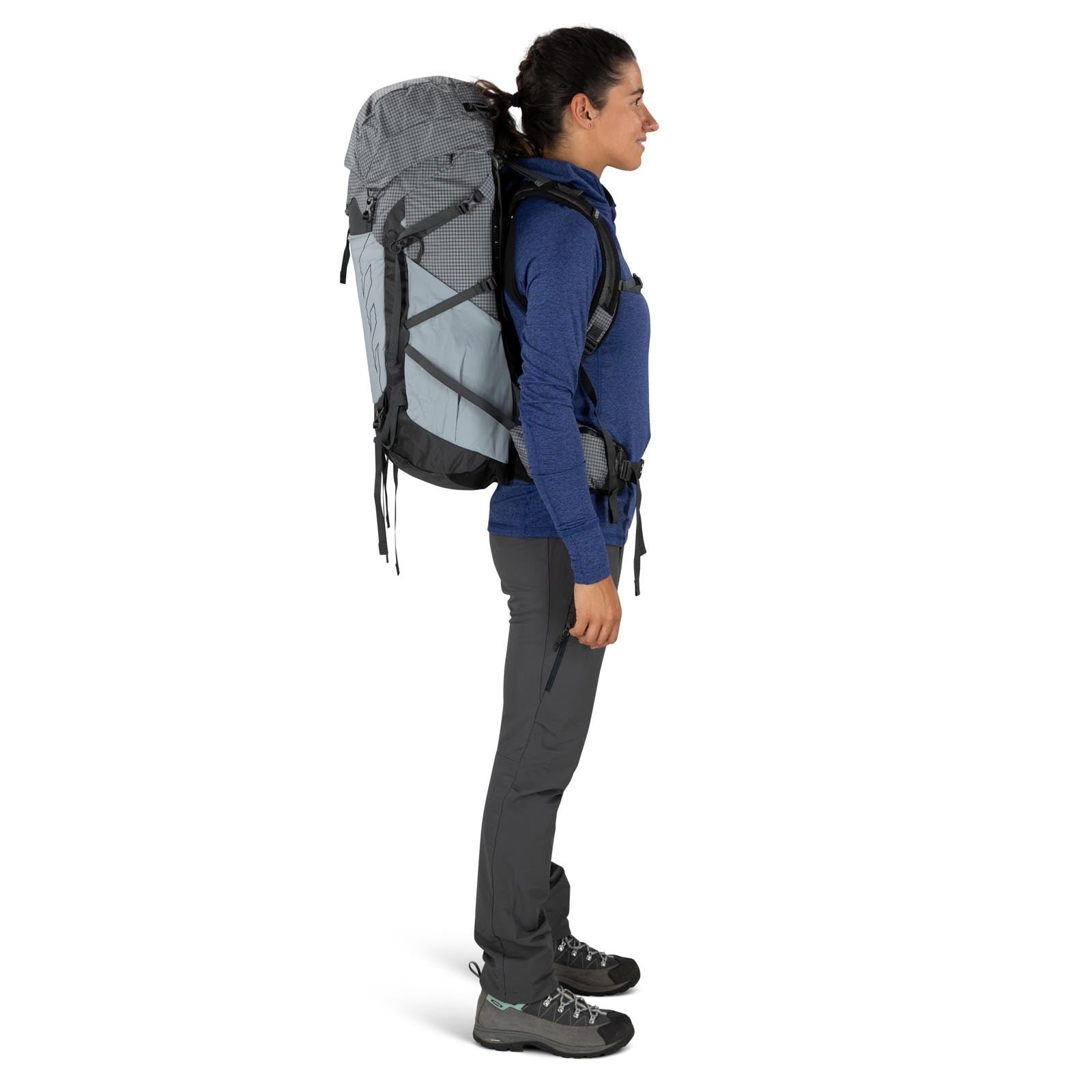Osprey Tempest Pro 40 Women's Hiking Backpack 40L in Silver Lining — lifestyle 2