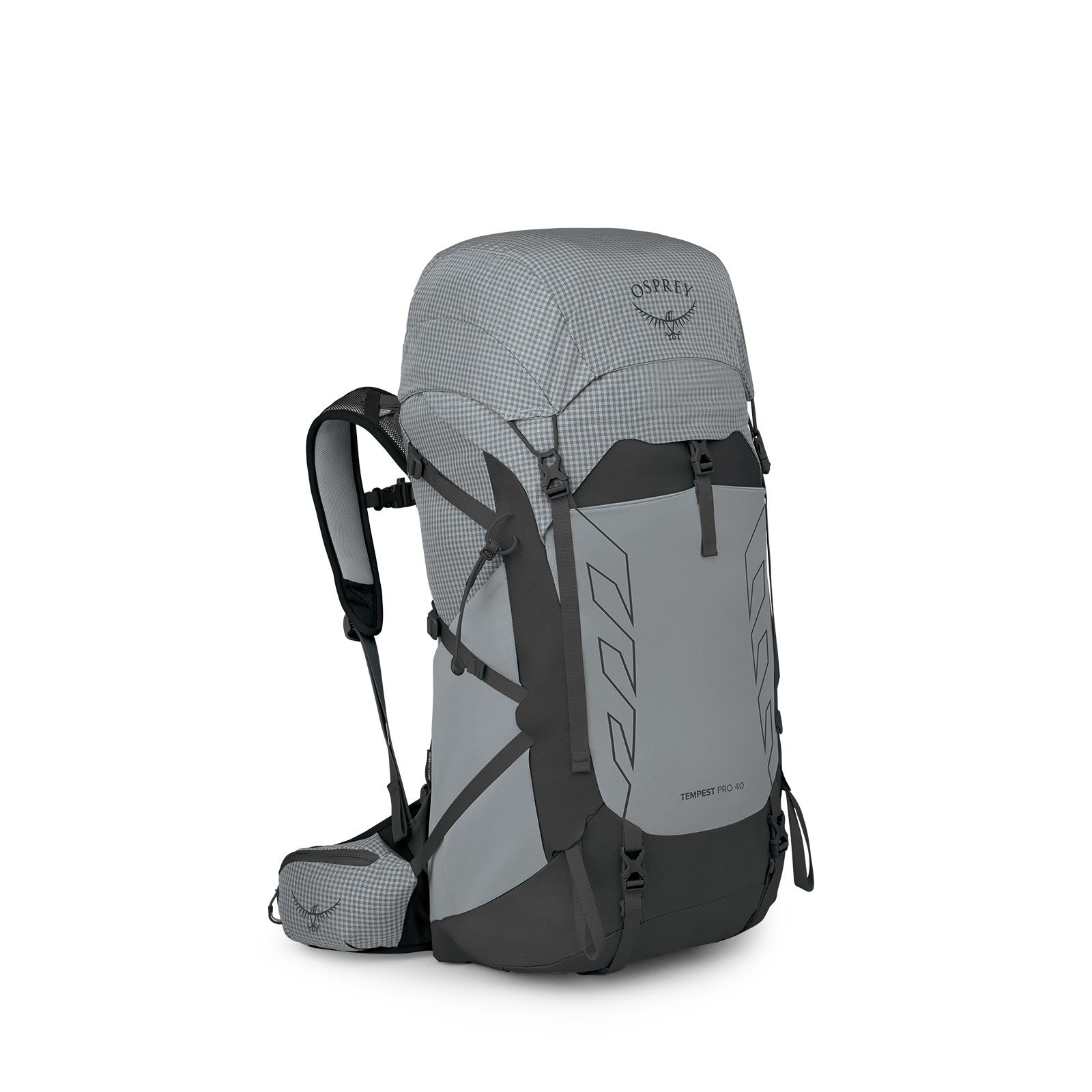 Osprey Tempest Pro 40 Women's Hiking Backpack 40L in Silver Lining — angle view 2