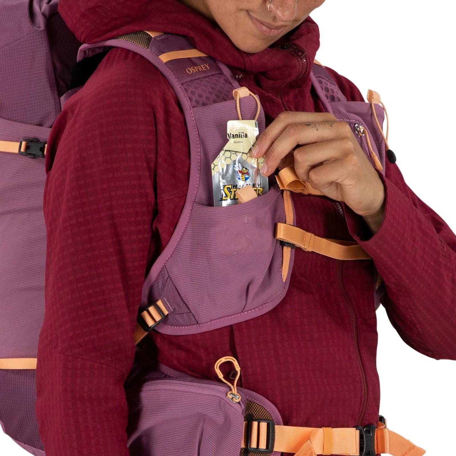 Osprey Tempest Velocity 20 Hiking Backpack 20L in Pashmina Melon — detail view 3