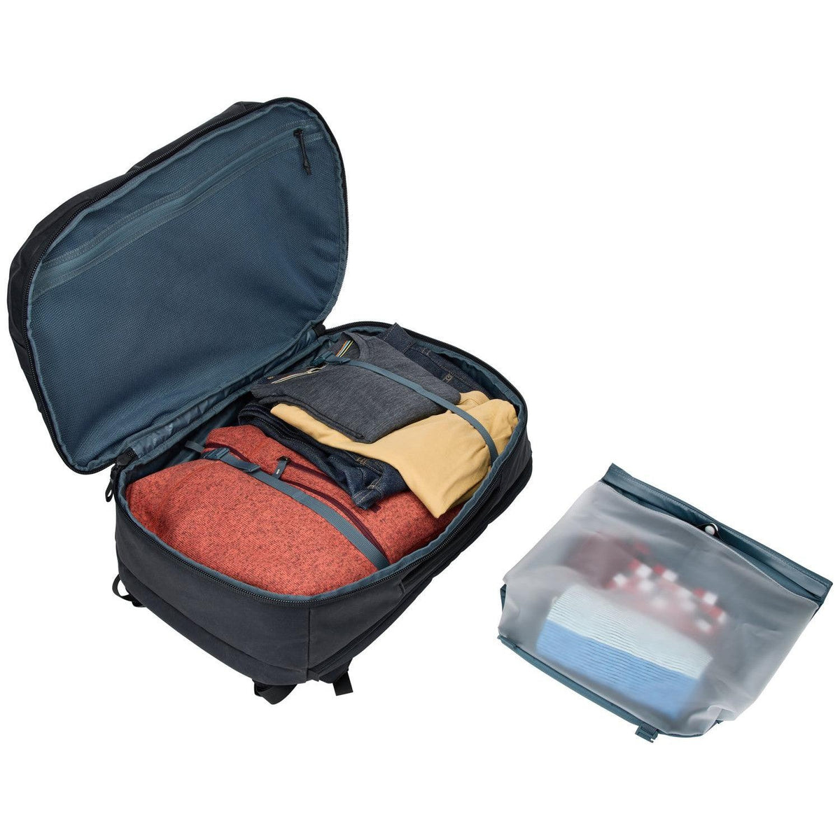 Thule Aion Travel Backpack 40L in Black — interior view 4