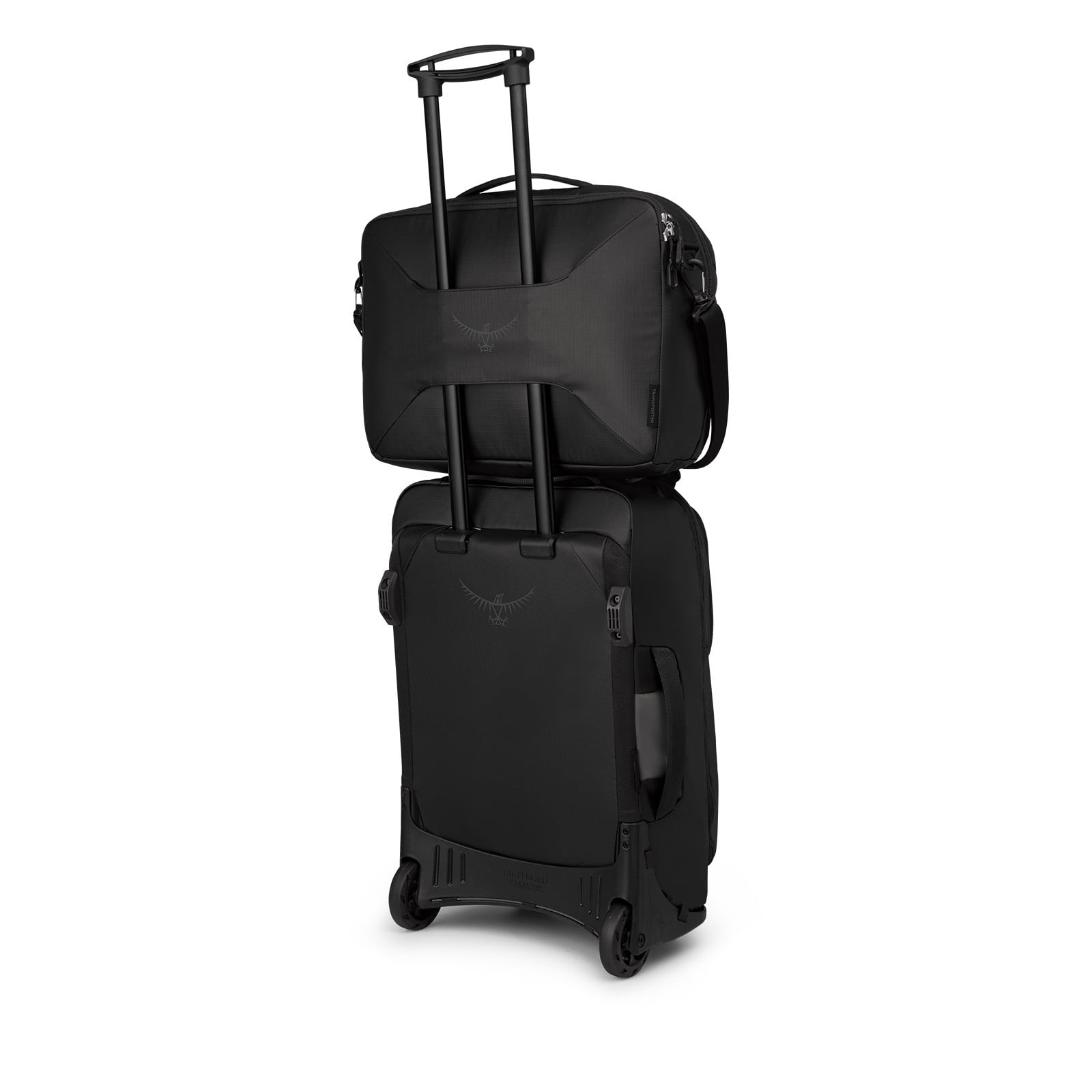 Osprey Transporter Carry-On Boarding Bag 23.5L in Raven Black Black — angle view 5