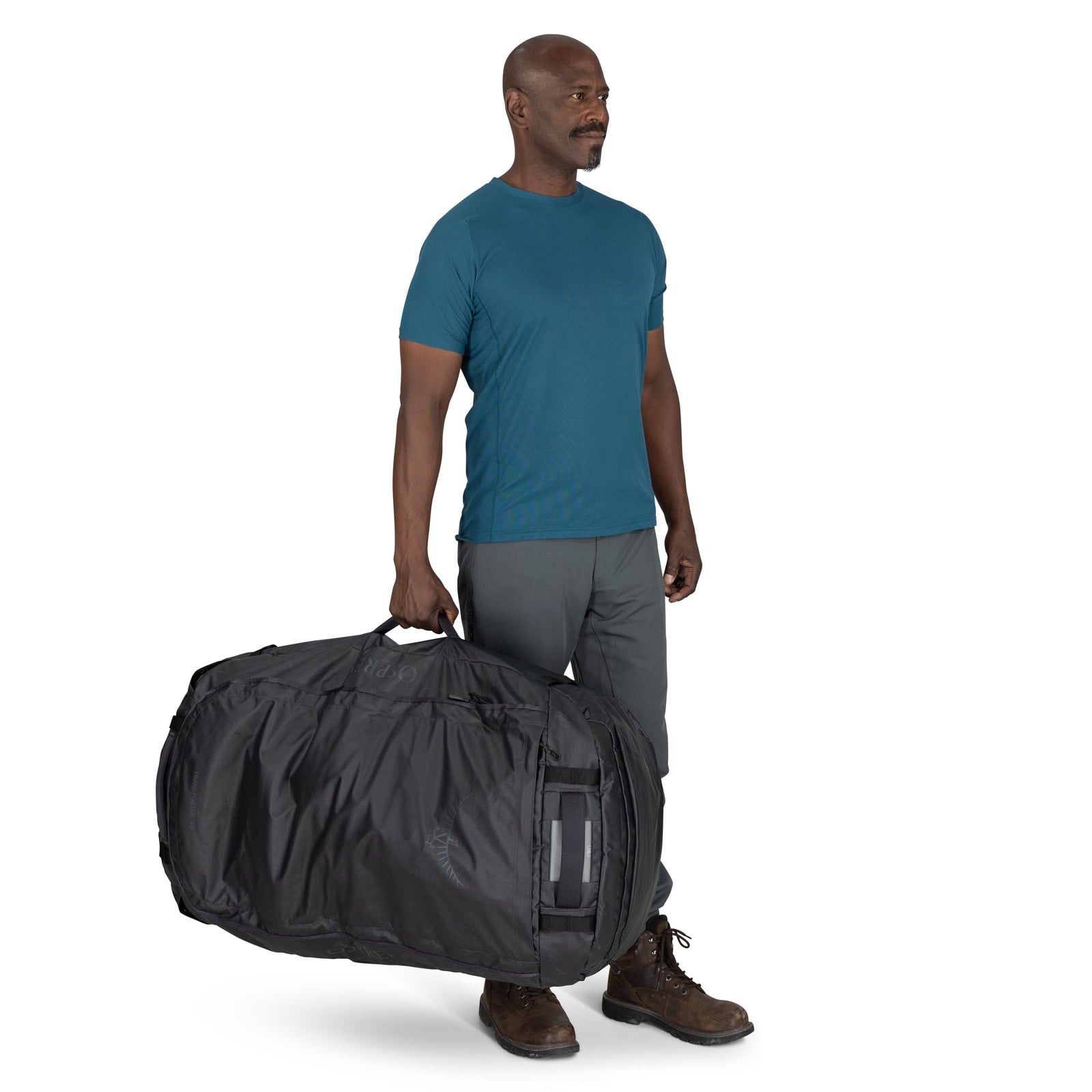 Osprey Transporter Duffel 150L in Raven Black Black — lifestyle