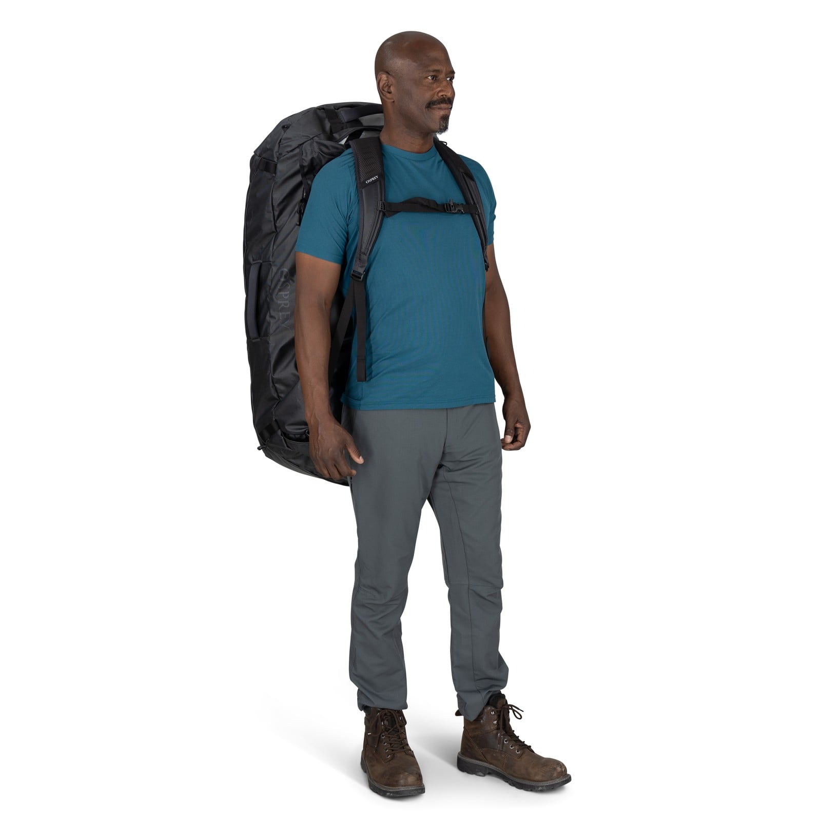 Osprey Transporter Duffel 150L in Raven Black Black — lifestyle 3