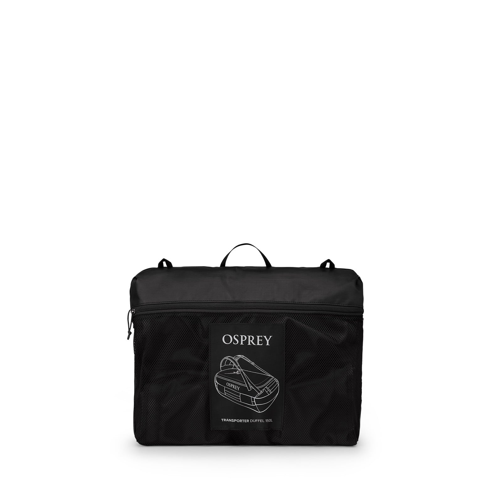 Osprey Transporter Duffel 150L in Raven Black Black — angle view 4