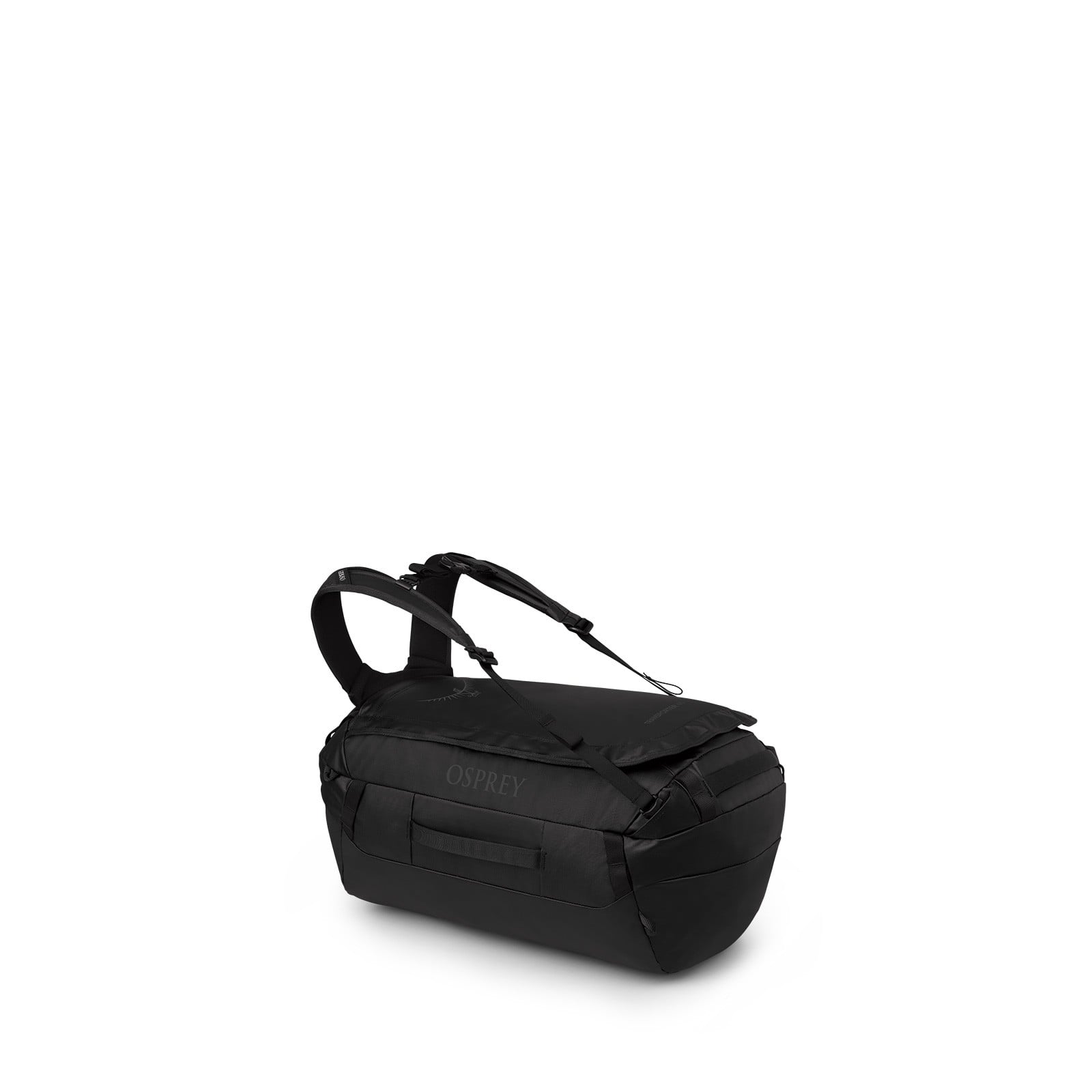 Osprey Transporter 40L Expedition Duffel in Raven Black Black — front view # color_Raven Black Black