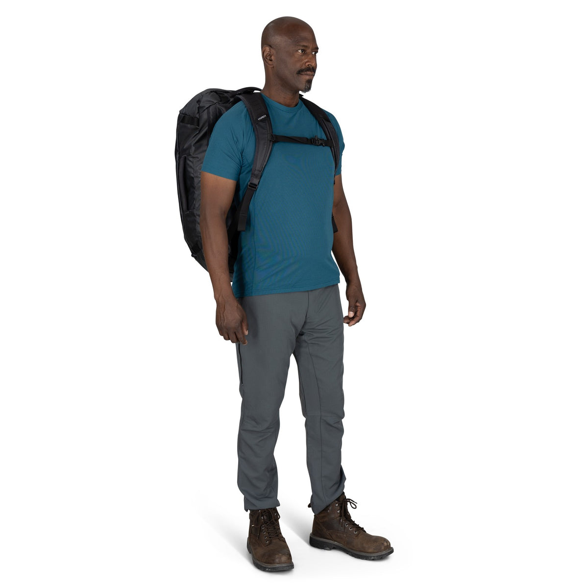 Osprey Transporter 65L Expedition Duffel in Raven Black Black — lifestyle 3