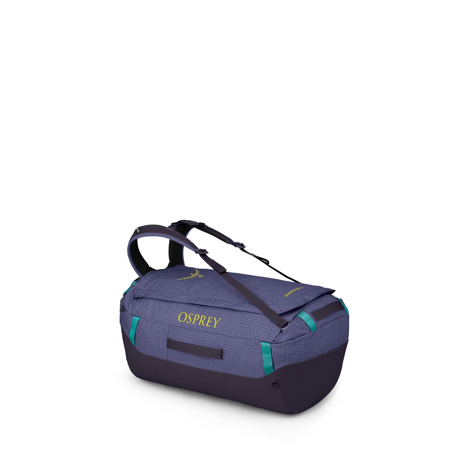 Osprey Transporter 65L Expedition Duffel in Euphoria Purple/Purple Ink — front view # color_Euphoria Purple/Purple Ink
