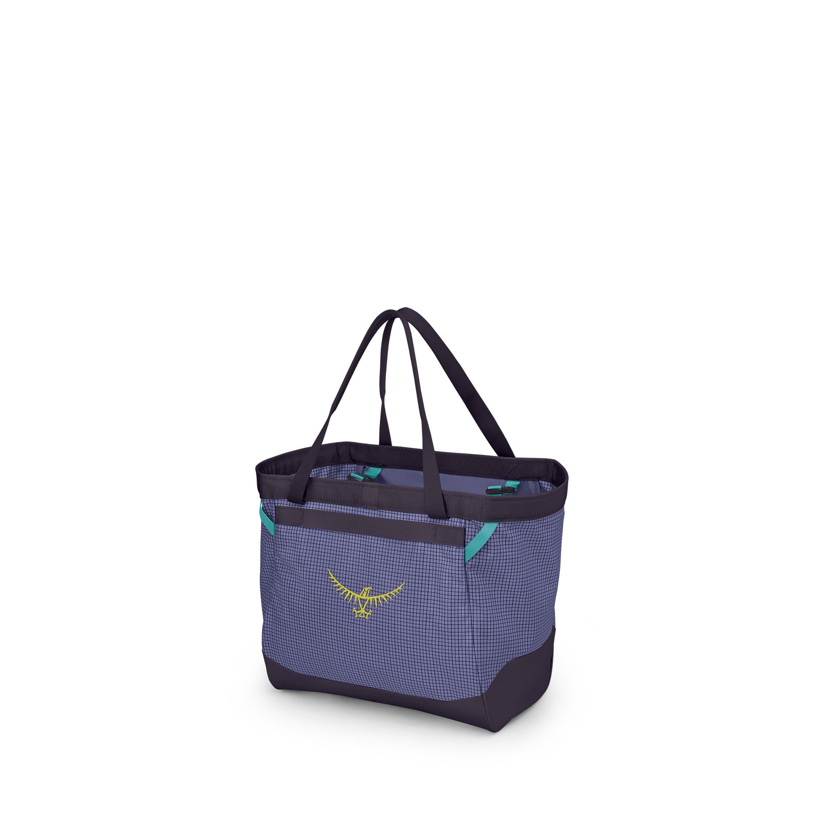 Osprey Transporter Gear Tote 28L in Euphoria Purple — angle view 3