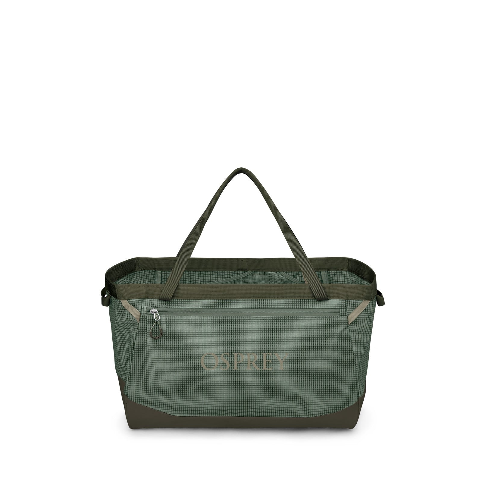 Osprey Transporter Gear Tote 60L in Pine Leaf/Earl Grey — front view