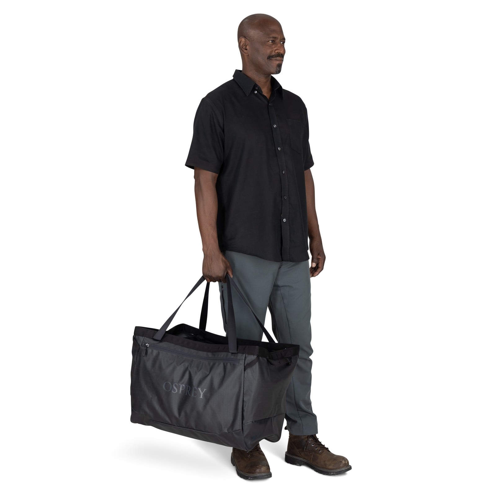 Osprey Transporter Gear Tote 60L in Raven Black Black — lifestyle