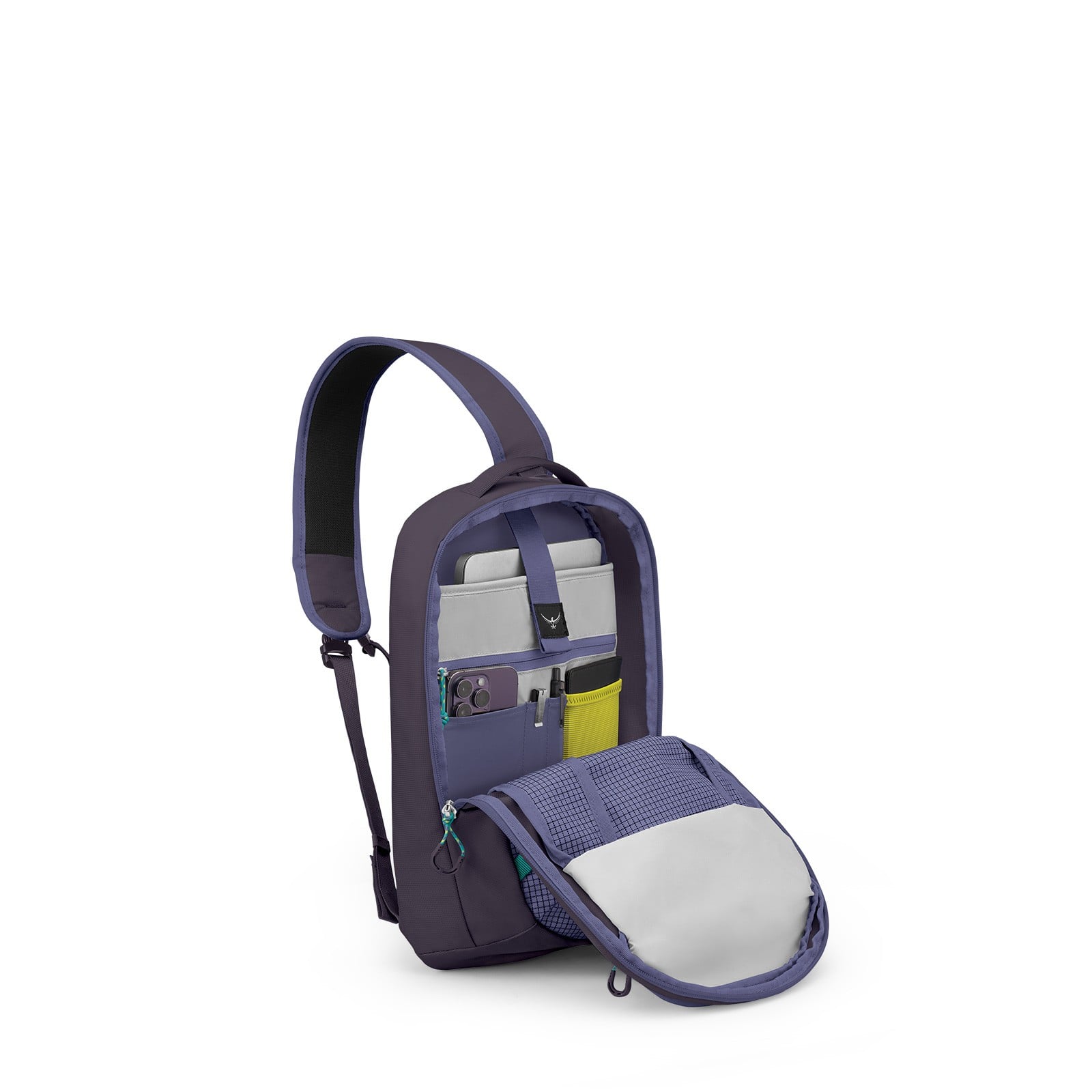 Osprey Transporter Sling 13L in Euphoria Purple/Purple Ink — angle view 3