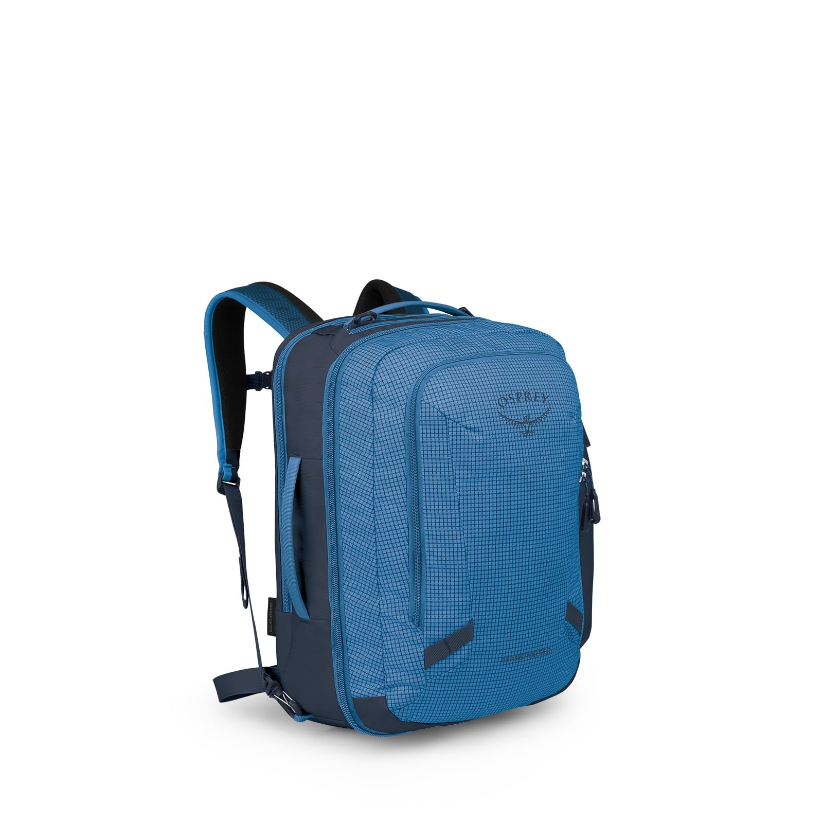 Osprey Transporter Travel Pack 36L in Blue Flame/Nocturnal Blue — angle view 2