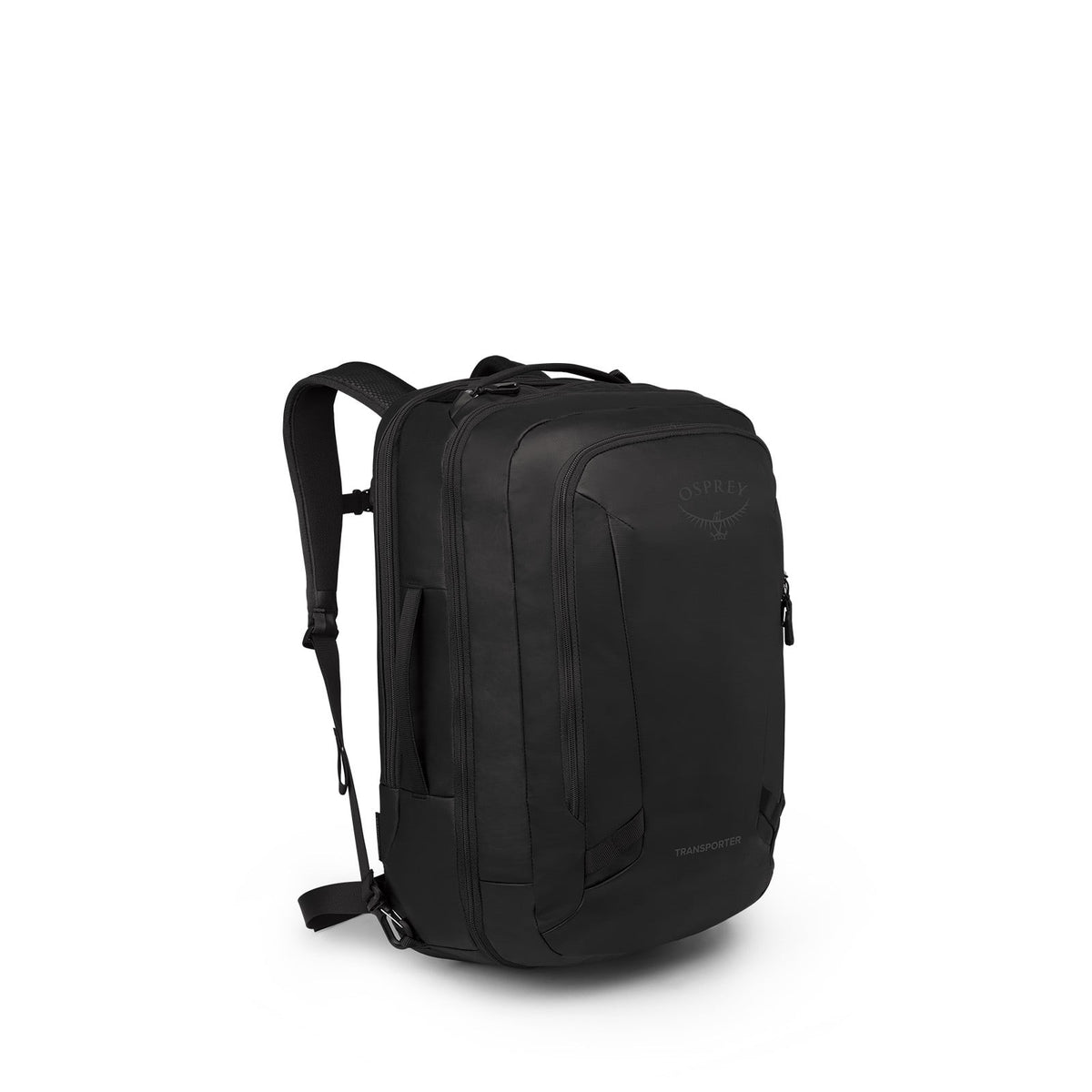 Osprey Transporter Travel Pack 44L in Black — angle view 2