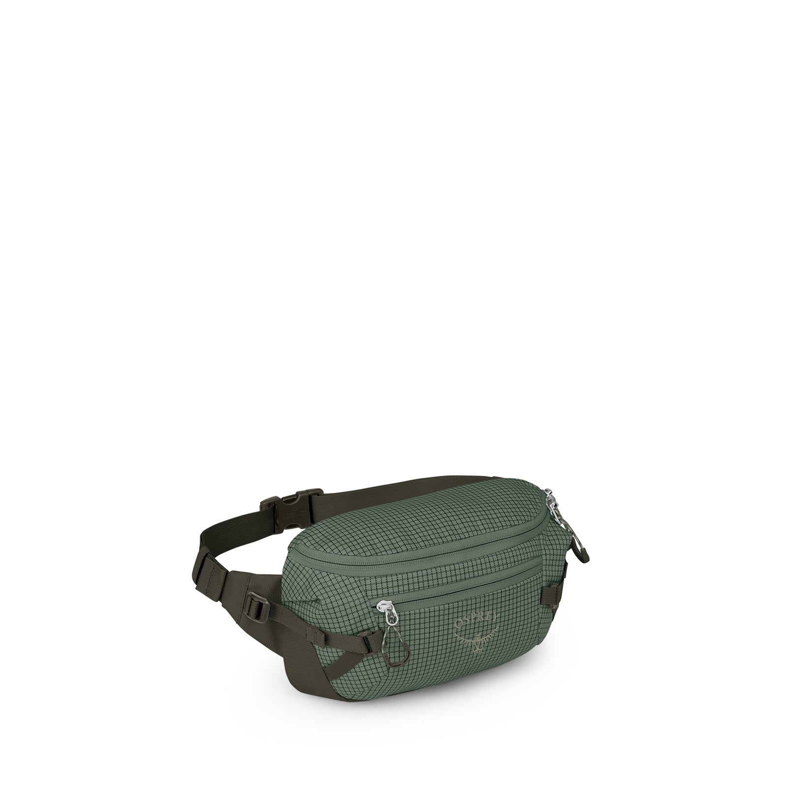 Osprey Transporter Waist Pack in Pine Leaf/Earl Grey — front view # color_Pine Leaf/Earl Grey
