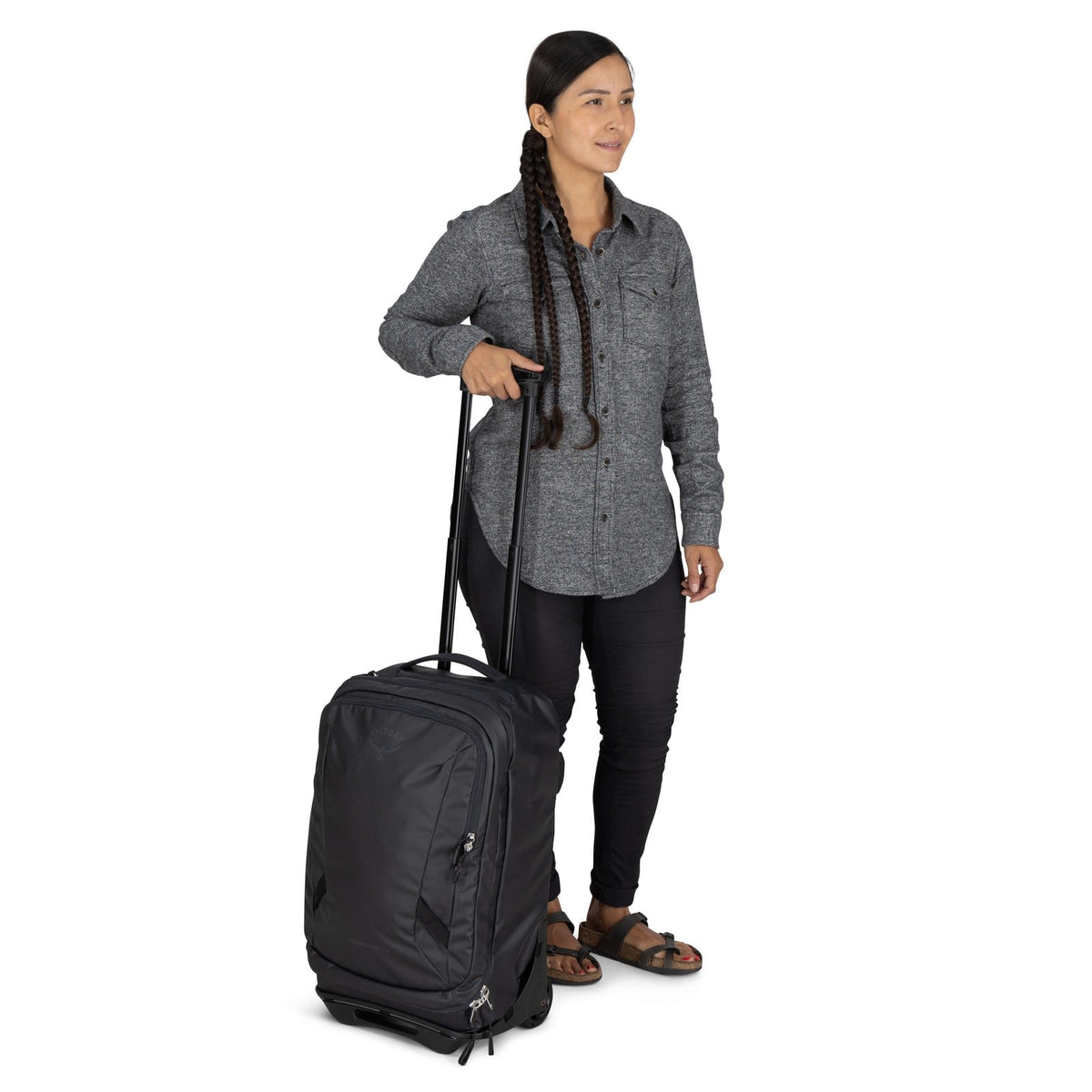 Osprey Transporter Wheeled Duffel 38L-Carry On in Raven Black Black — lifestyle
