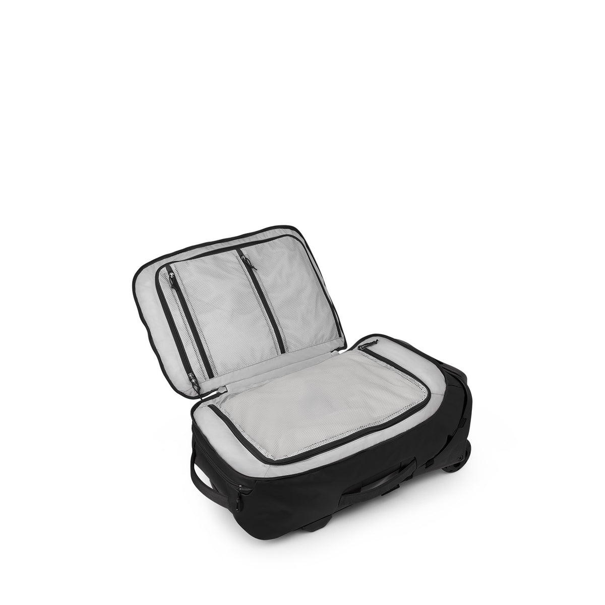 Osprey Transporter Wheeled Duffel 38L-Carry On in Raven Black Black — angle view 3