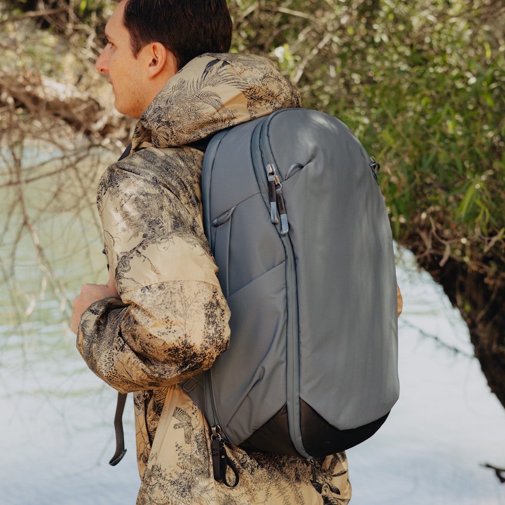 Peak Design Travel Backpack 30L in Ocean — lifestyle 2