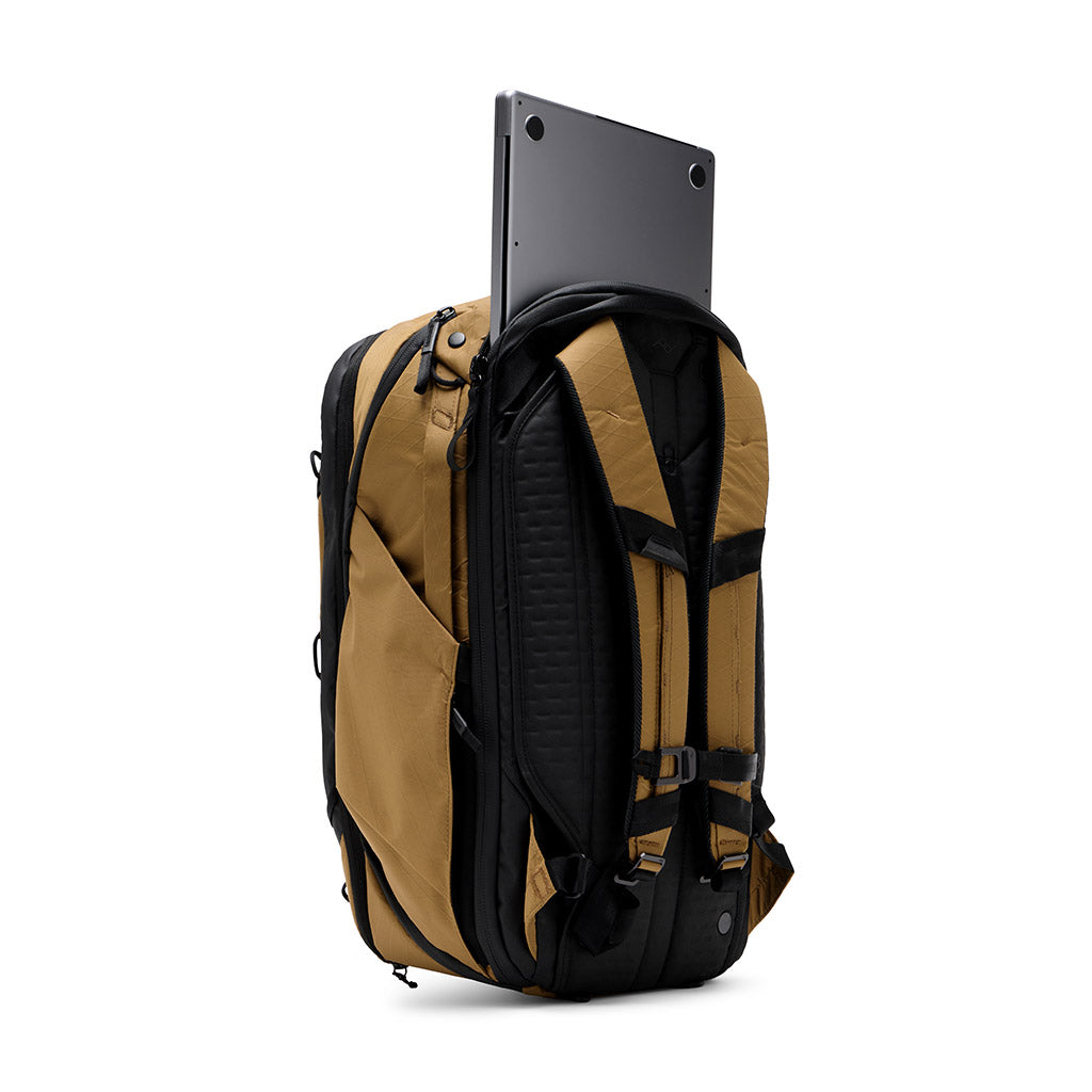 Peak Design Travel Backpack 45L in Coyote — side view