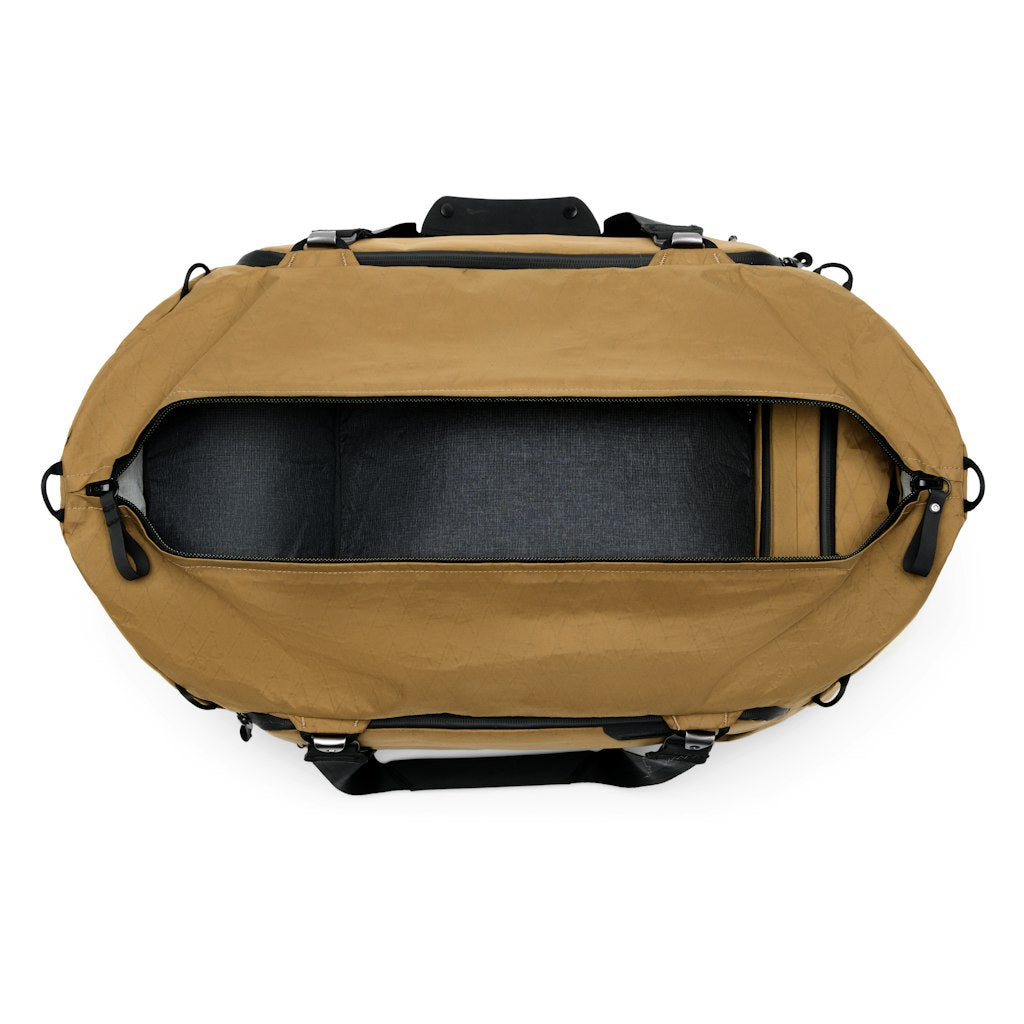 Peak Design Travel Duffel 50L in Coyote — angle view 3 # color_Coyote